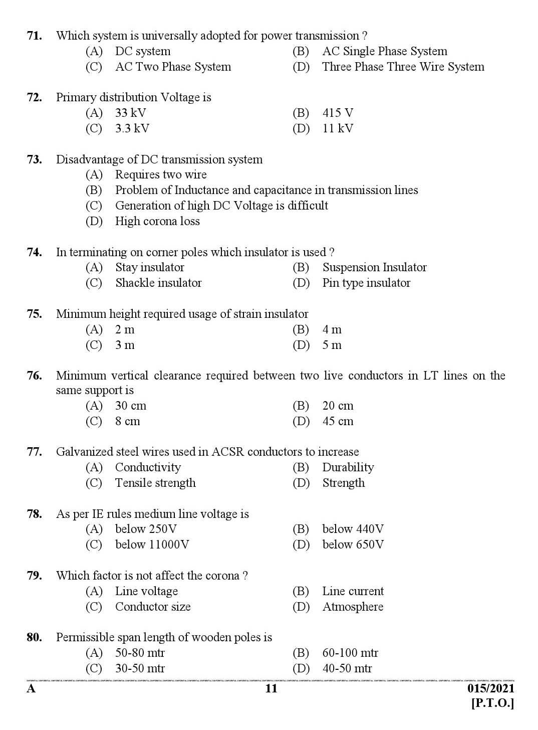 KPSC Lineman Exam 2021 Code 0152021 10