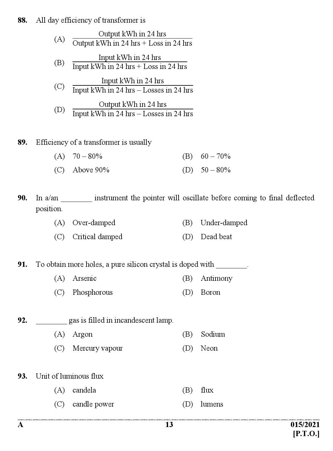 KPSC Lineman Exam 2021 Code 0152021 12