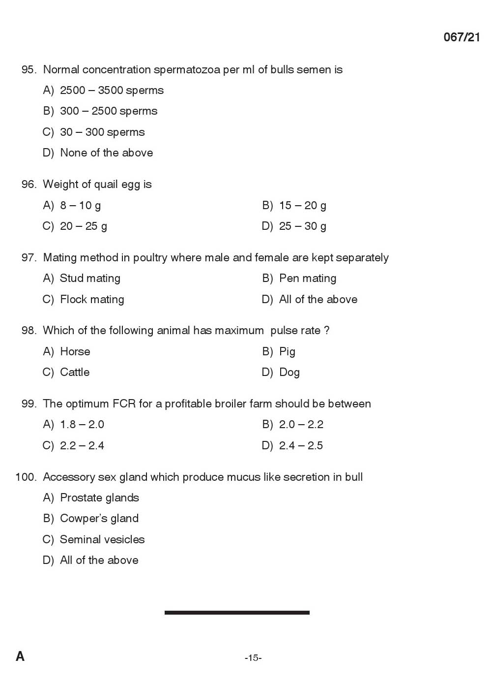 KPSC Livestock Inspector Grade II Exam 2021 Code 0672021 14