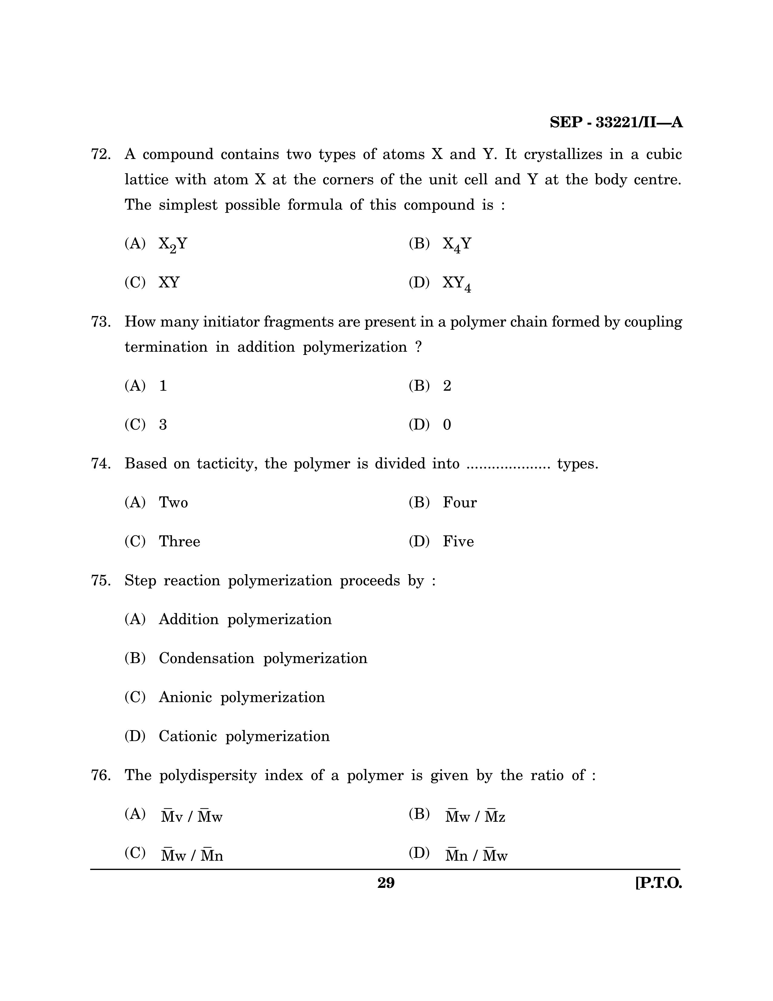 Maharashtra SET Chemical Sciences Exam Question Paper September 2021 28