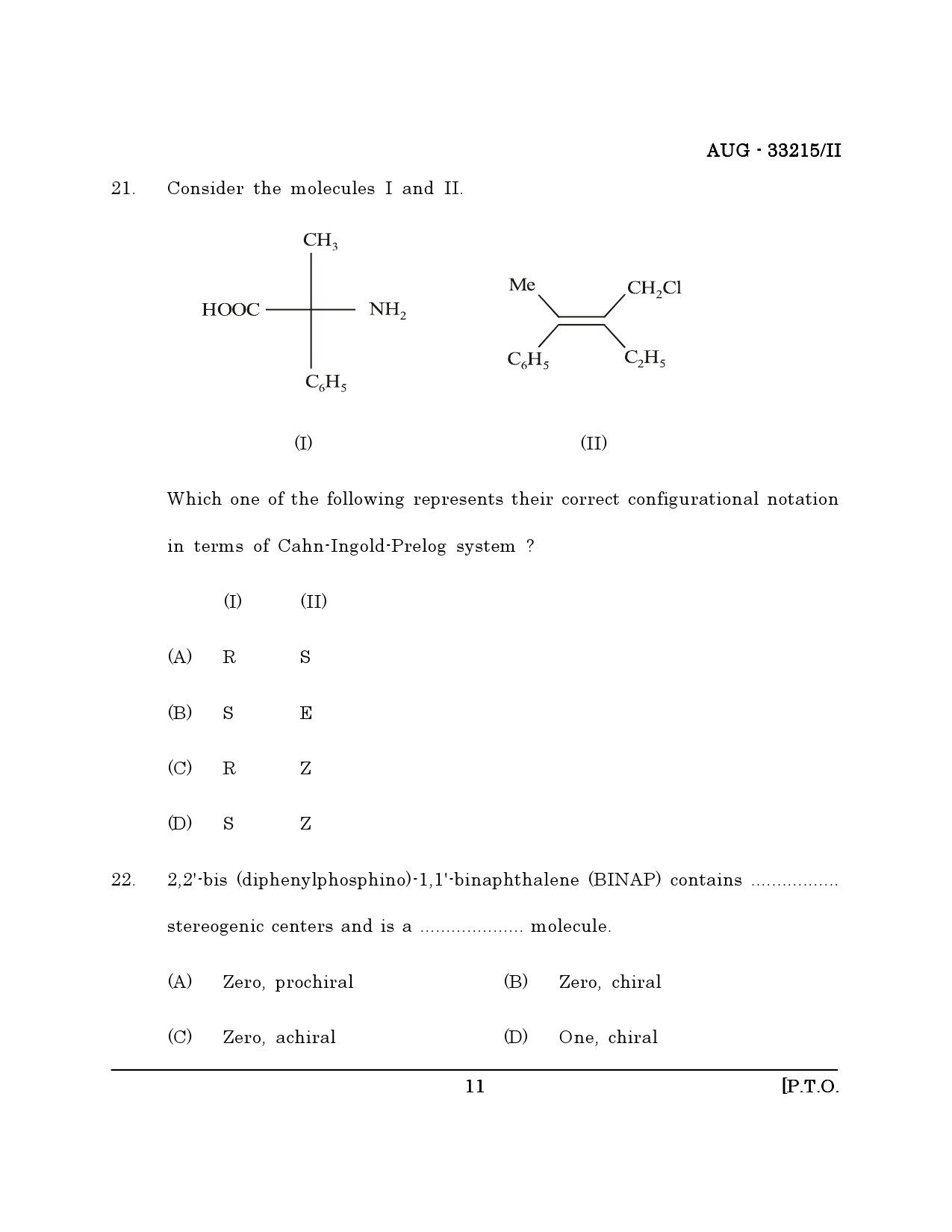Maharashtra SET Chemical Sciences Question Paper II August 2015 10