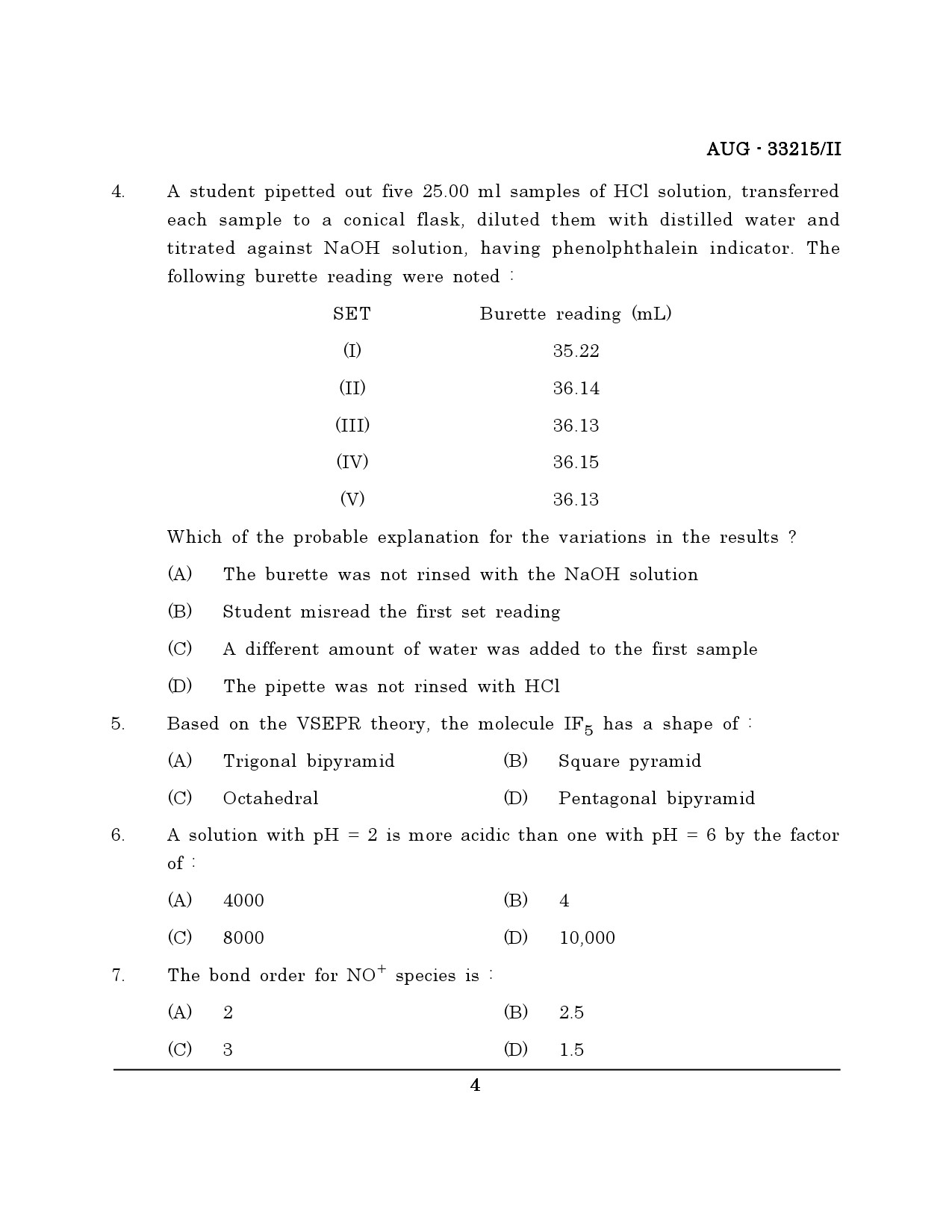 Maharashtra SET Chemical Sciences Question Paper II August 2015 3