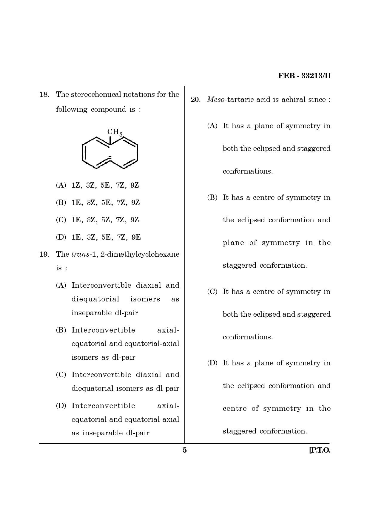 Maharashtra SET Chemical Sciences Question Paper II February 2013 5