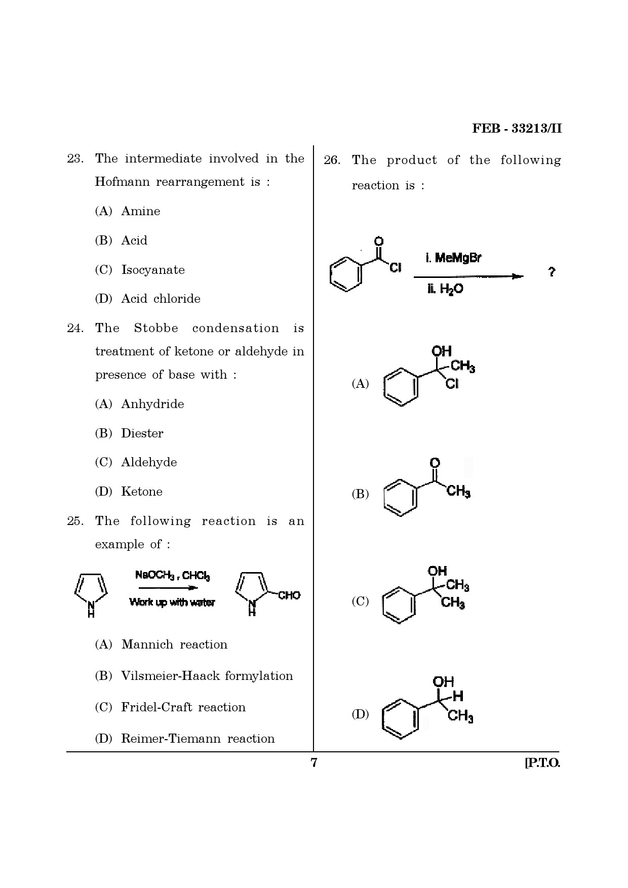 Maharashtra SET Chemical Sciences Question Paper II February 2013 7