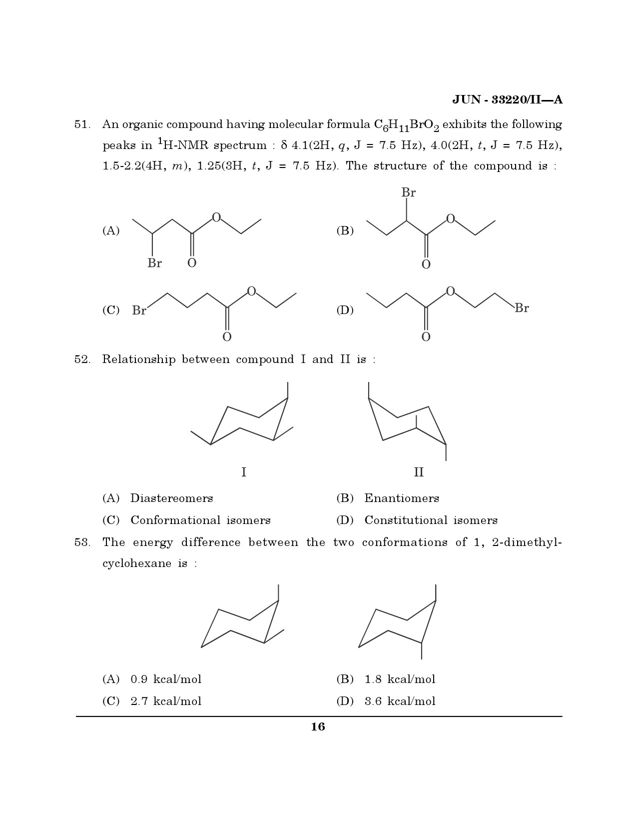 Maharashtra SET Chemical Sciences Question Paper II June 2020 15