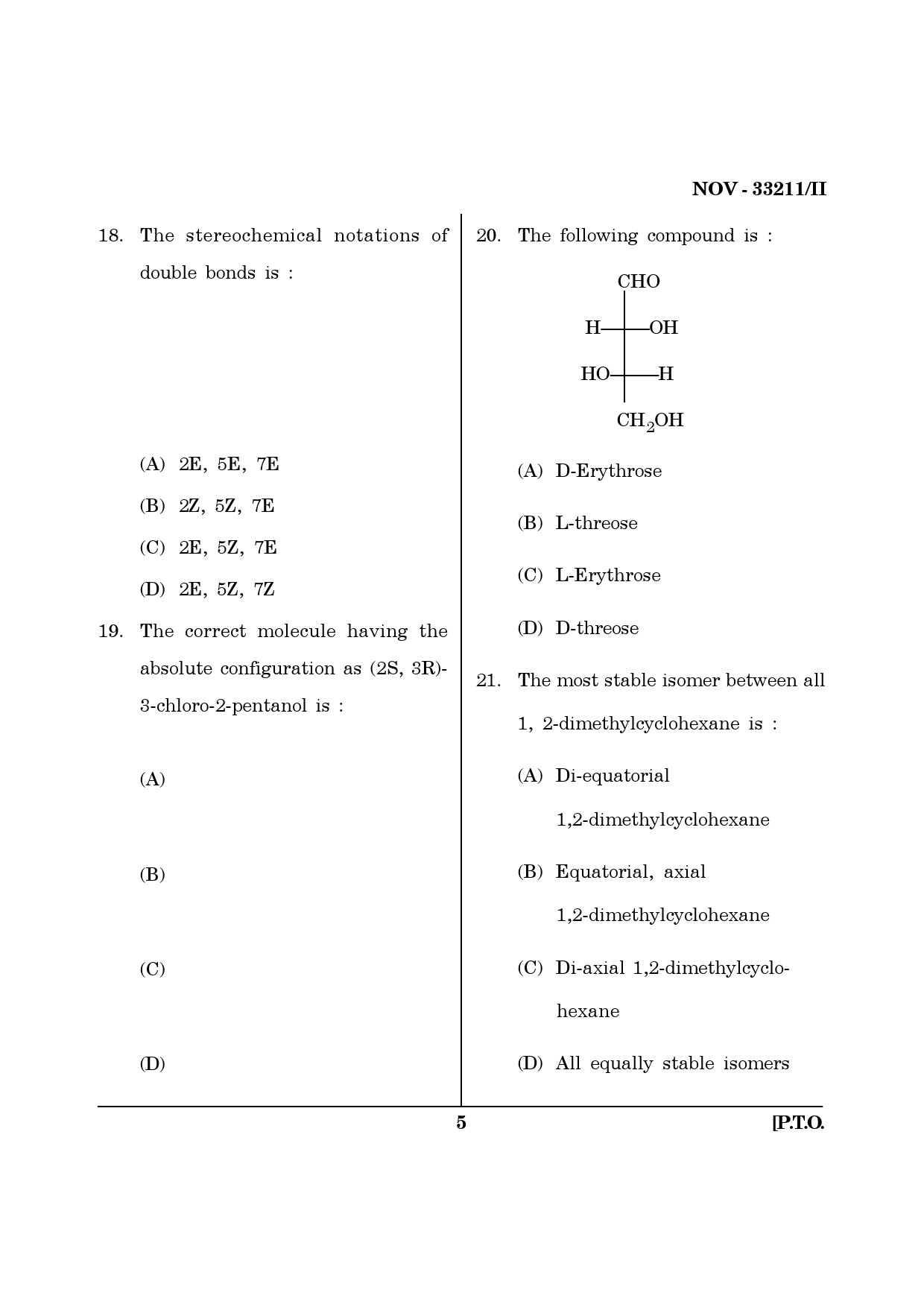 Maharashtra SET Chemical Sciences Question Paper II November 2011 5