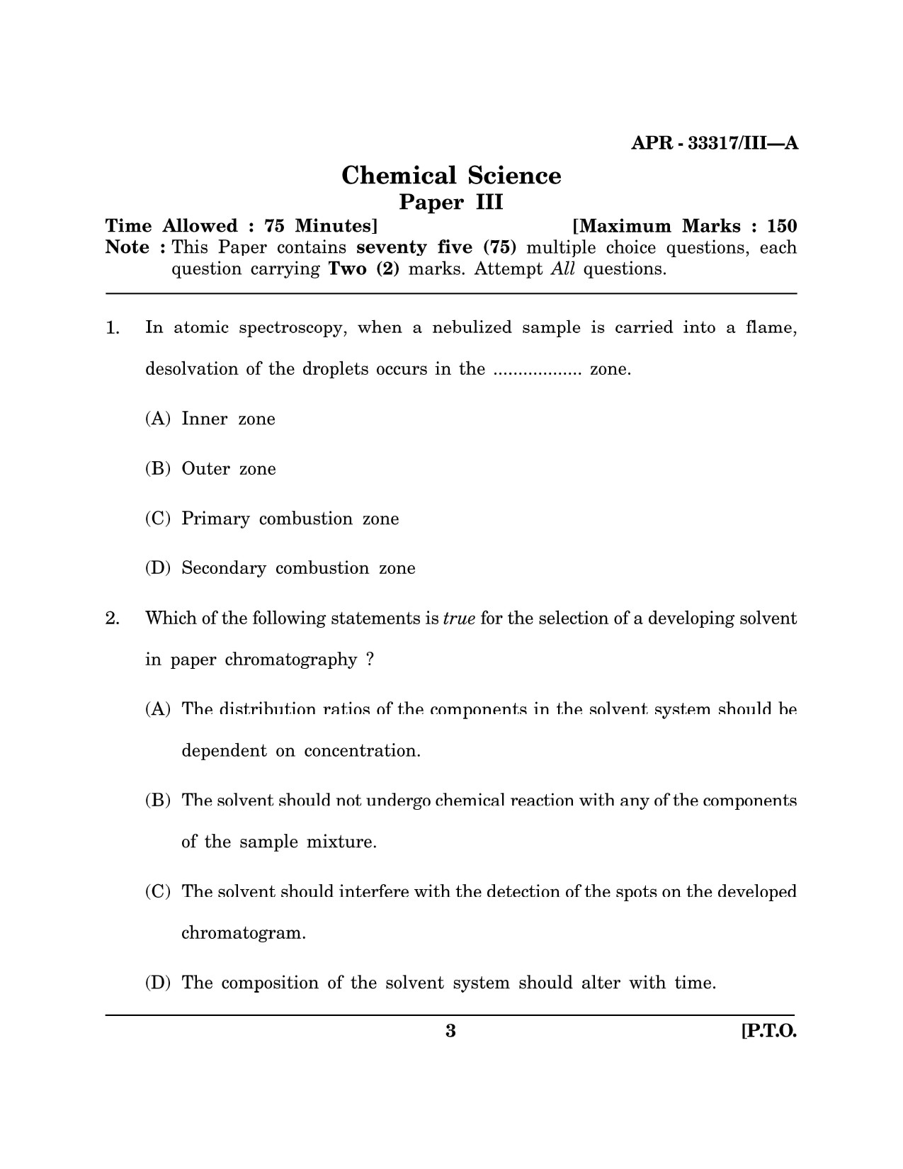 Maharashtra SET Chemical Sciences Question Paper III April 2017 2