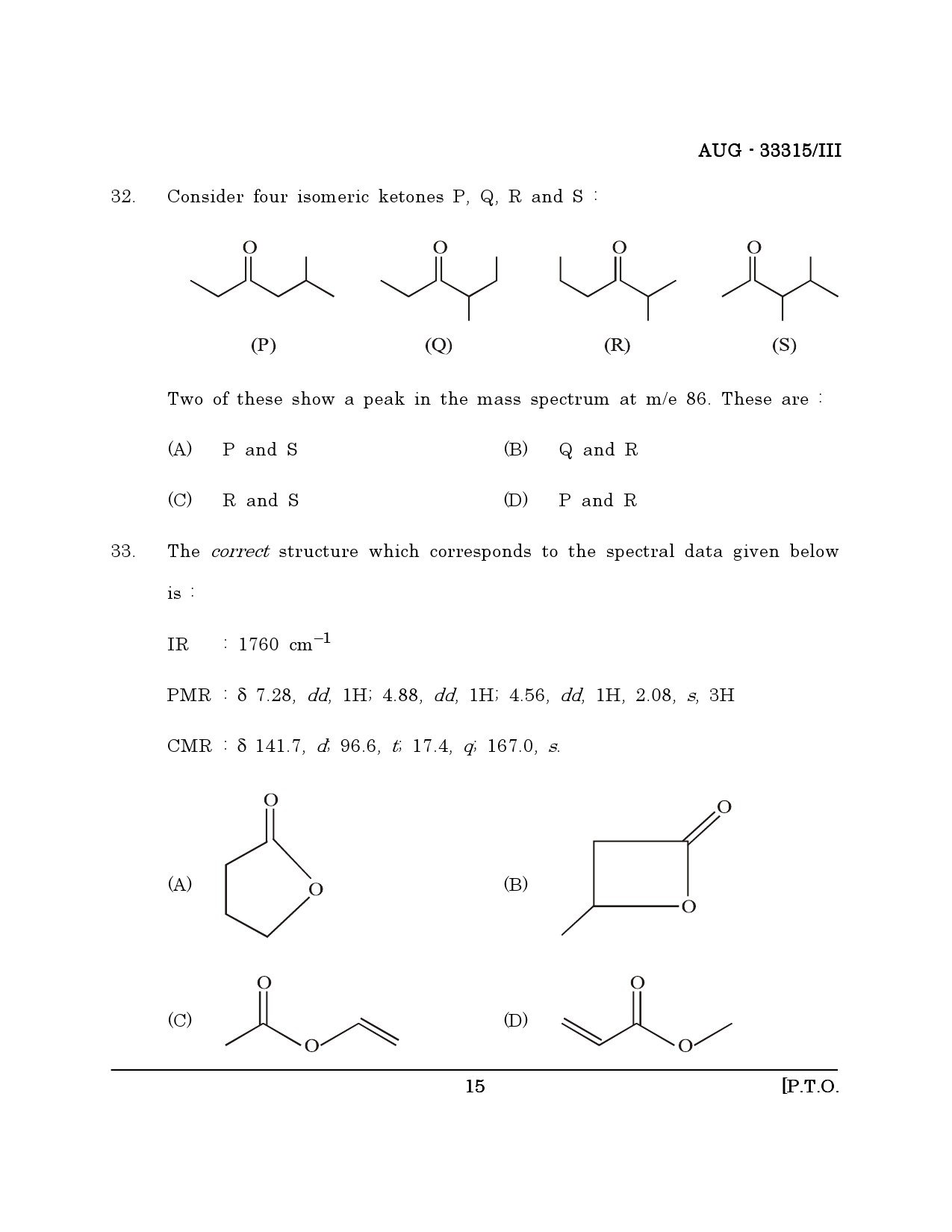 Maharashtra SET Chemical Sciences Question Paper III August 2015 14