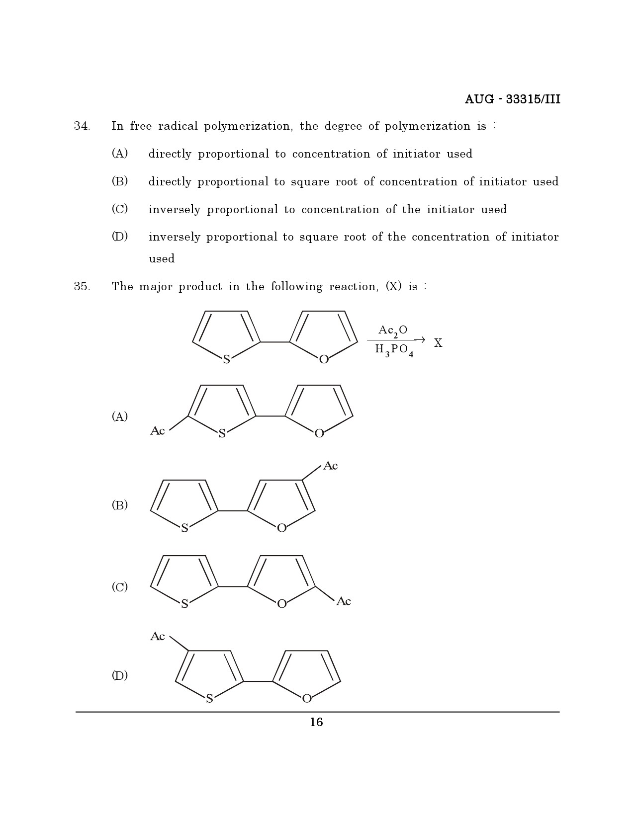Maharashtra SET Chemical Sciences Question Paper III August 2015 15
