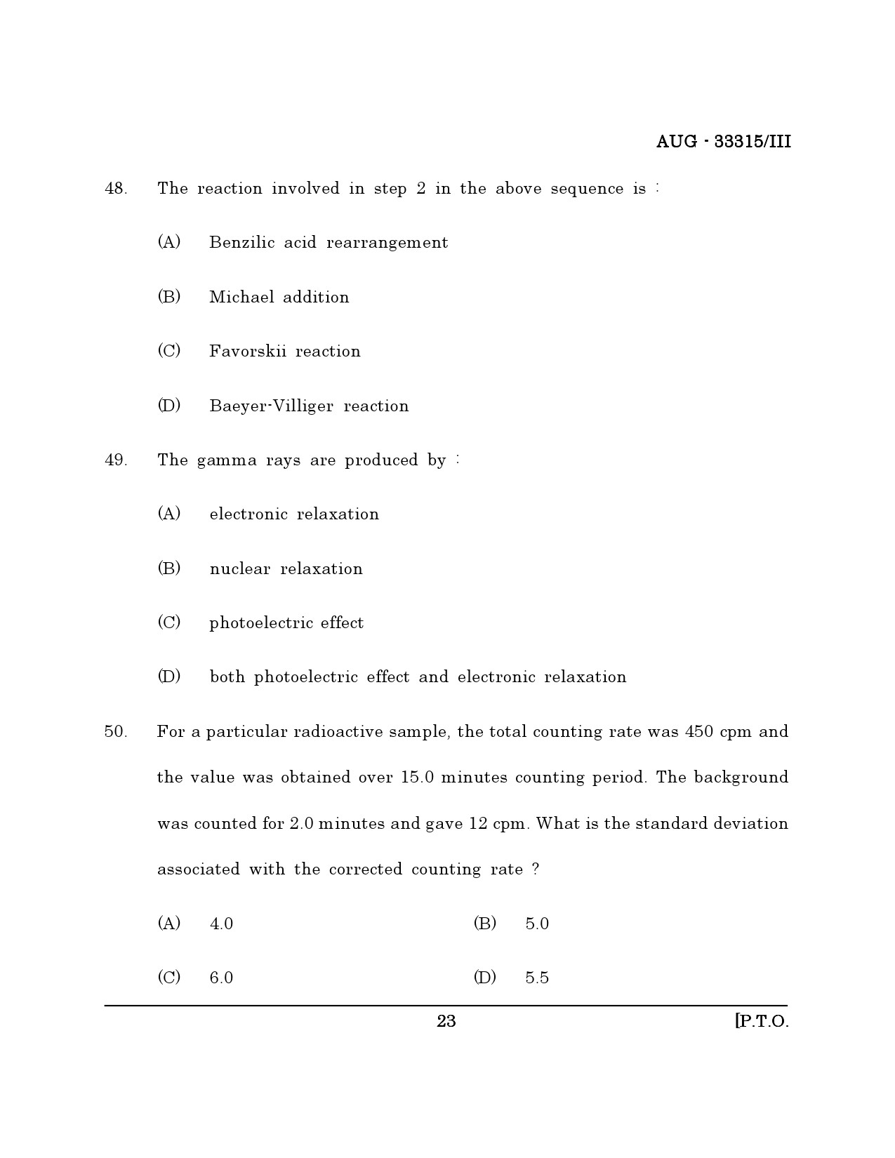 Maharashtra SET Chemical Sciences Question Paper III August 2015 22