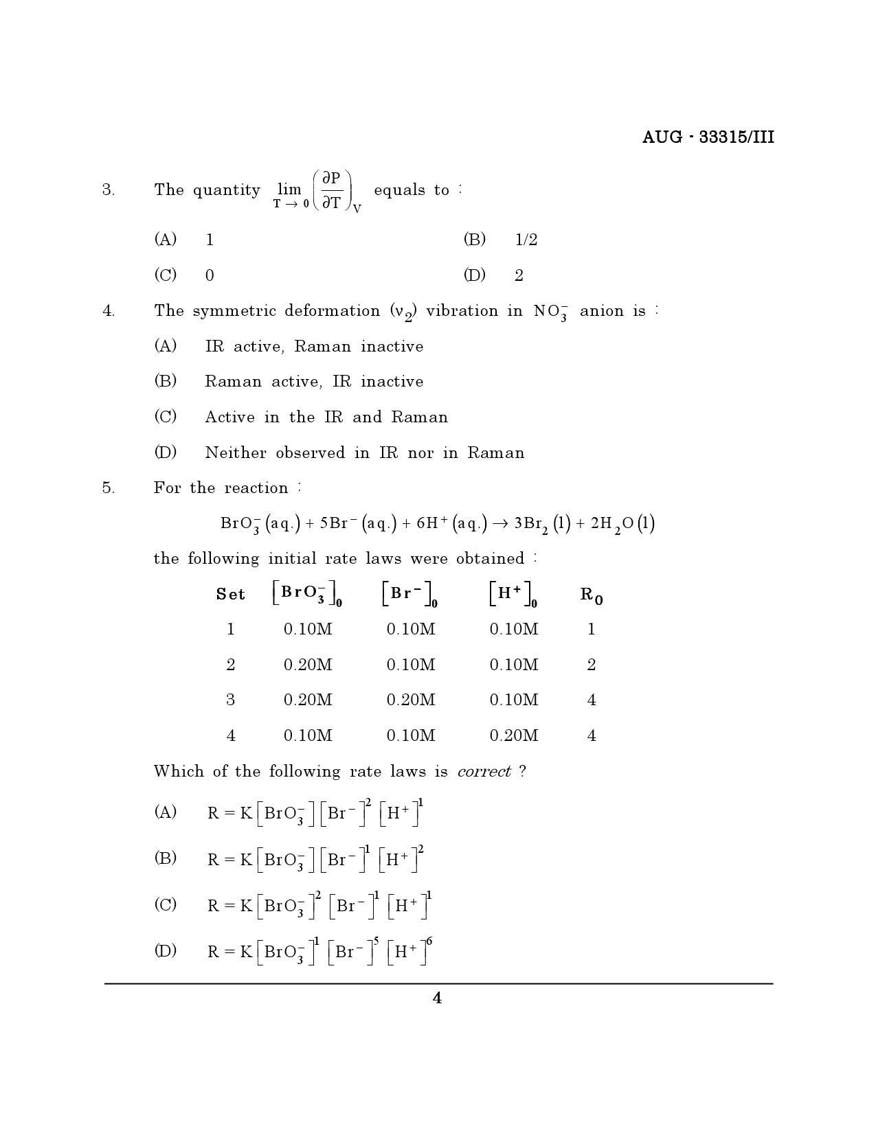 Maharashtra SET Chemical Sciences Question Paper III August 2015 3