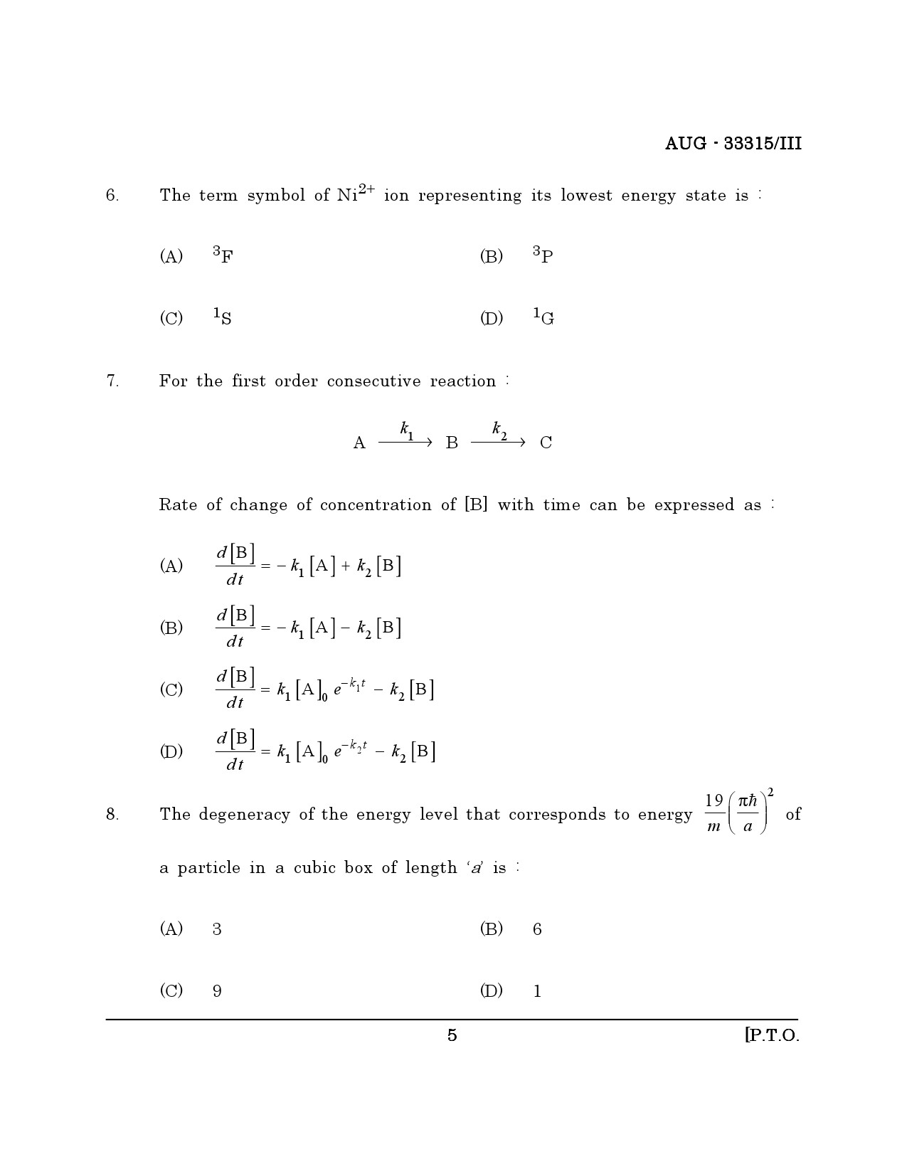 Maharashtra SET Chemical Sciences Question Paper III August 2015 4