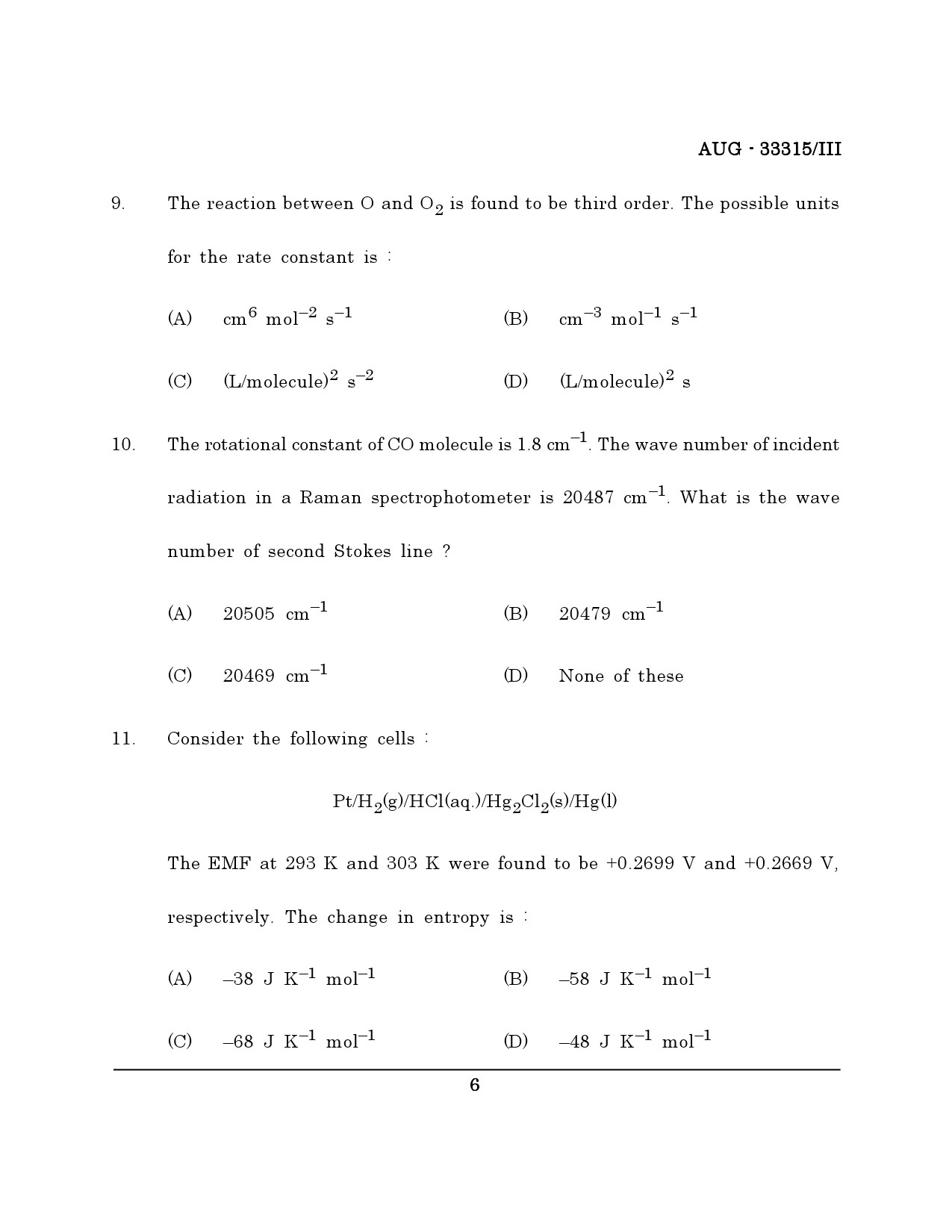 Maharashtra SET Chemical Sciences Question Paper III August 2015 5