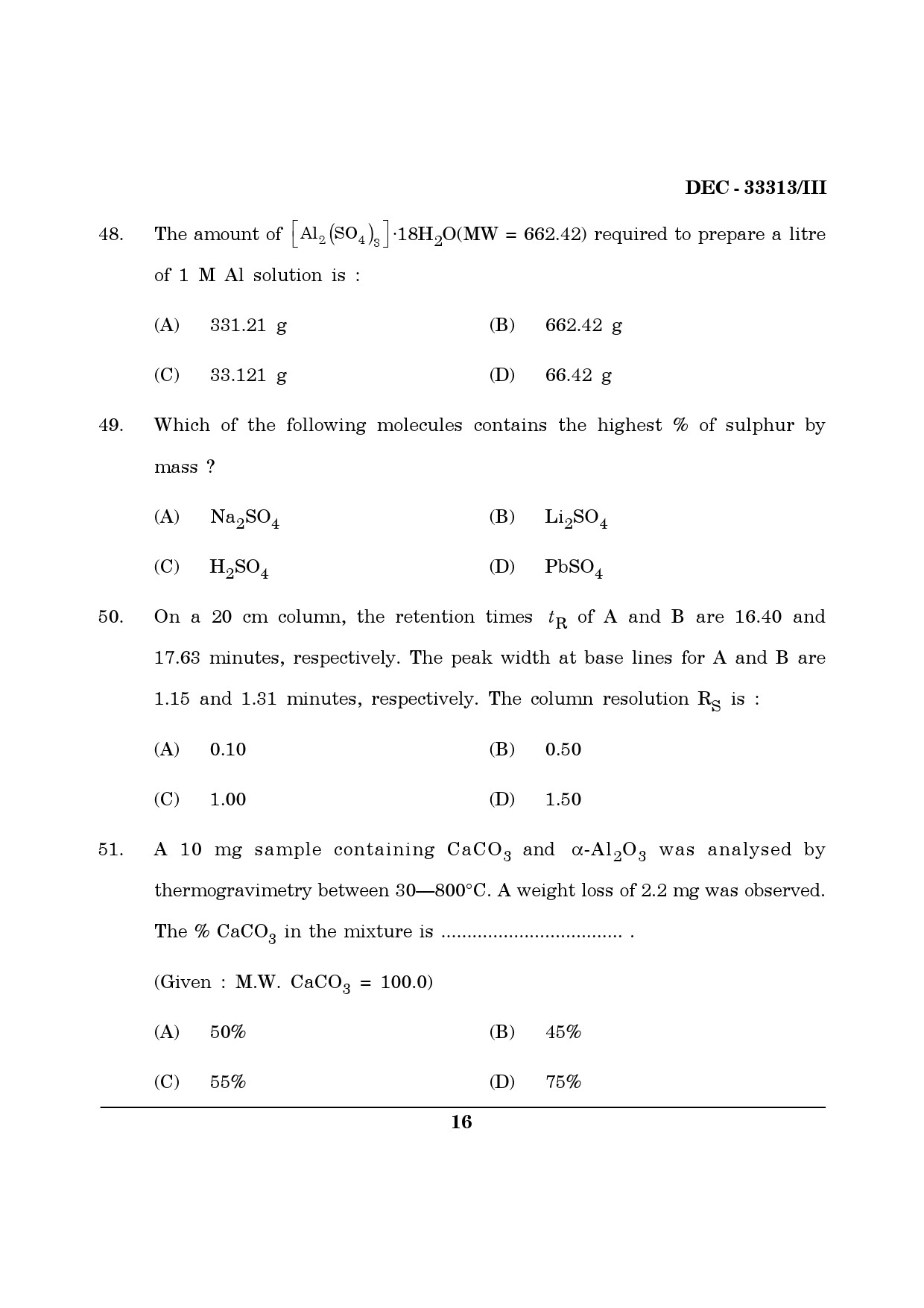 Maharashtra SET Chemical Sciences Question Paper III December 2013 15