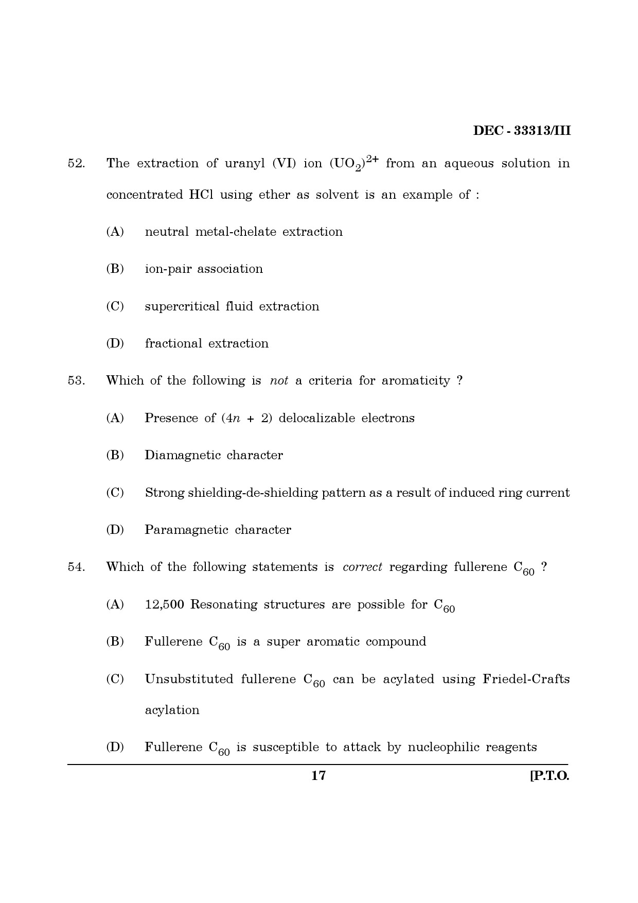 Maharashtra SET Chemical Sciences Question Paper III December 2013 16