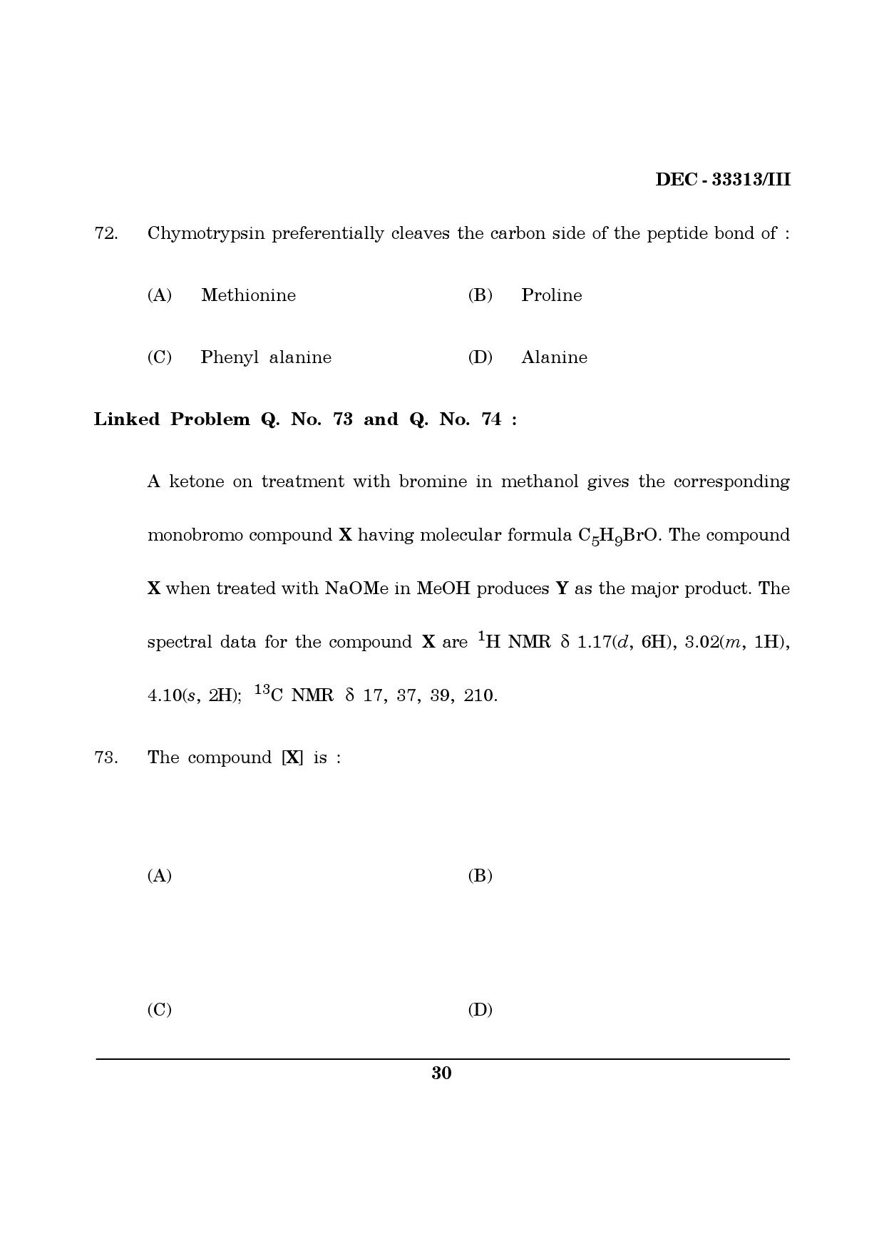 Maharashtra SET Chemical Sciences Question Paper III December 2013 29
