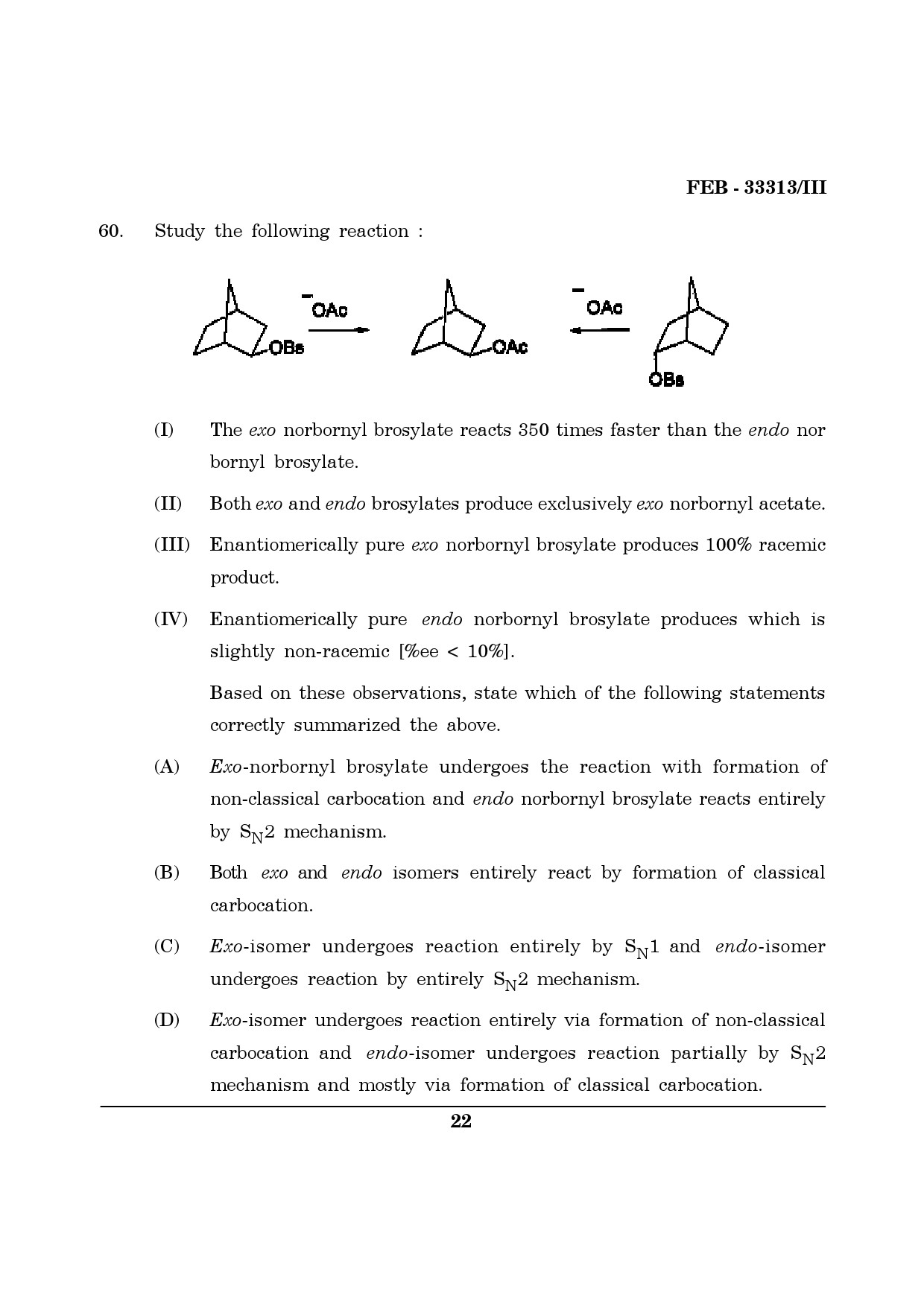 Maharashtra SET Chemical Sciences Question Paper III February 2013 22