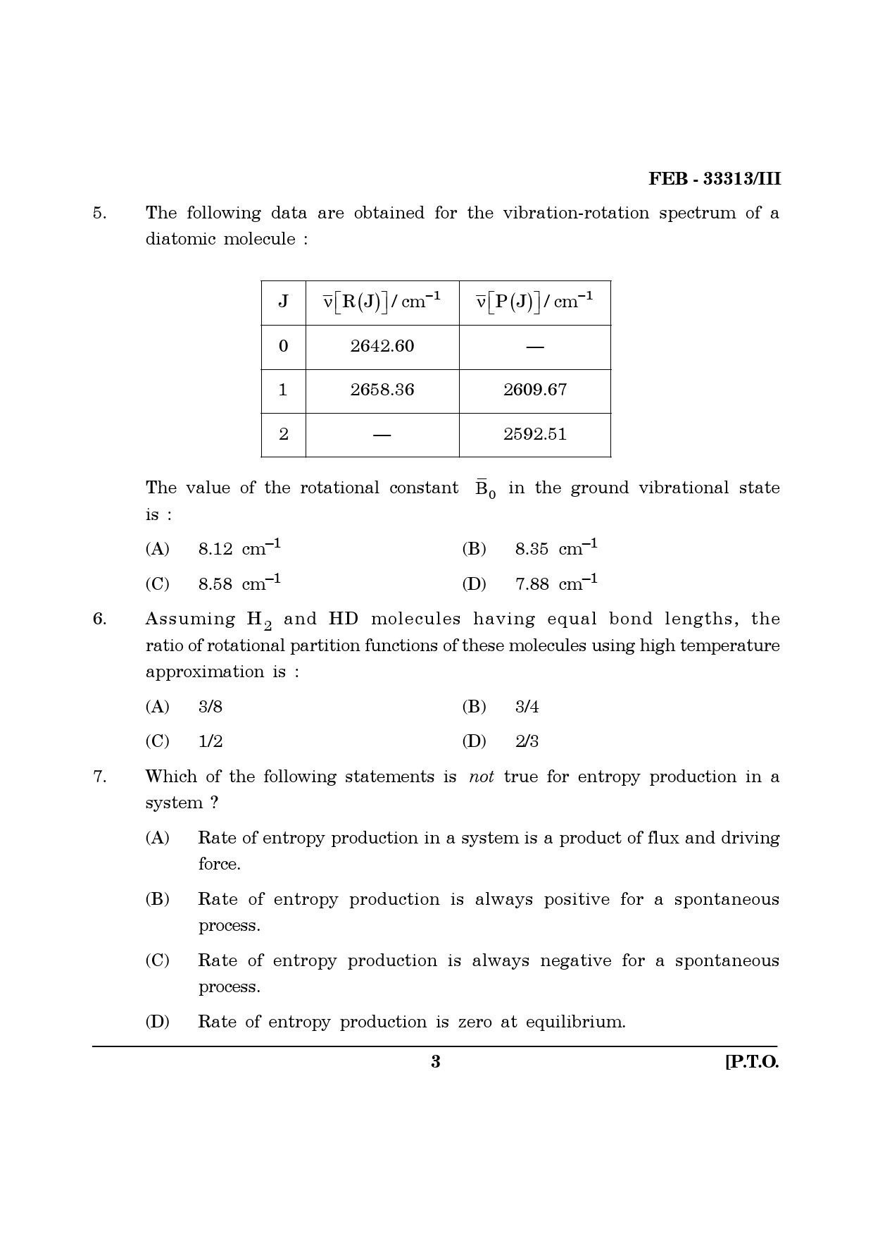 Maharashtra SET Chemical Sciences Question Paper III February 2013 3