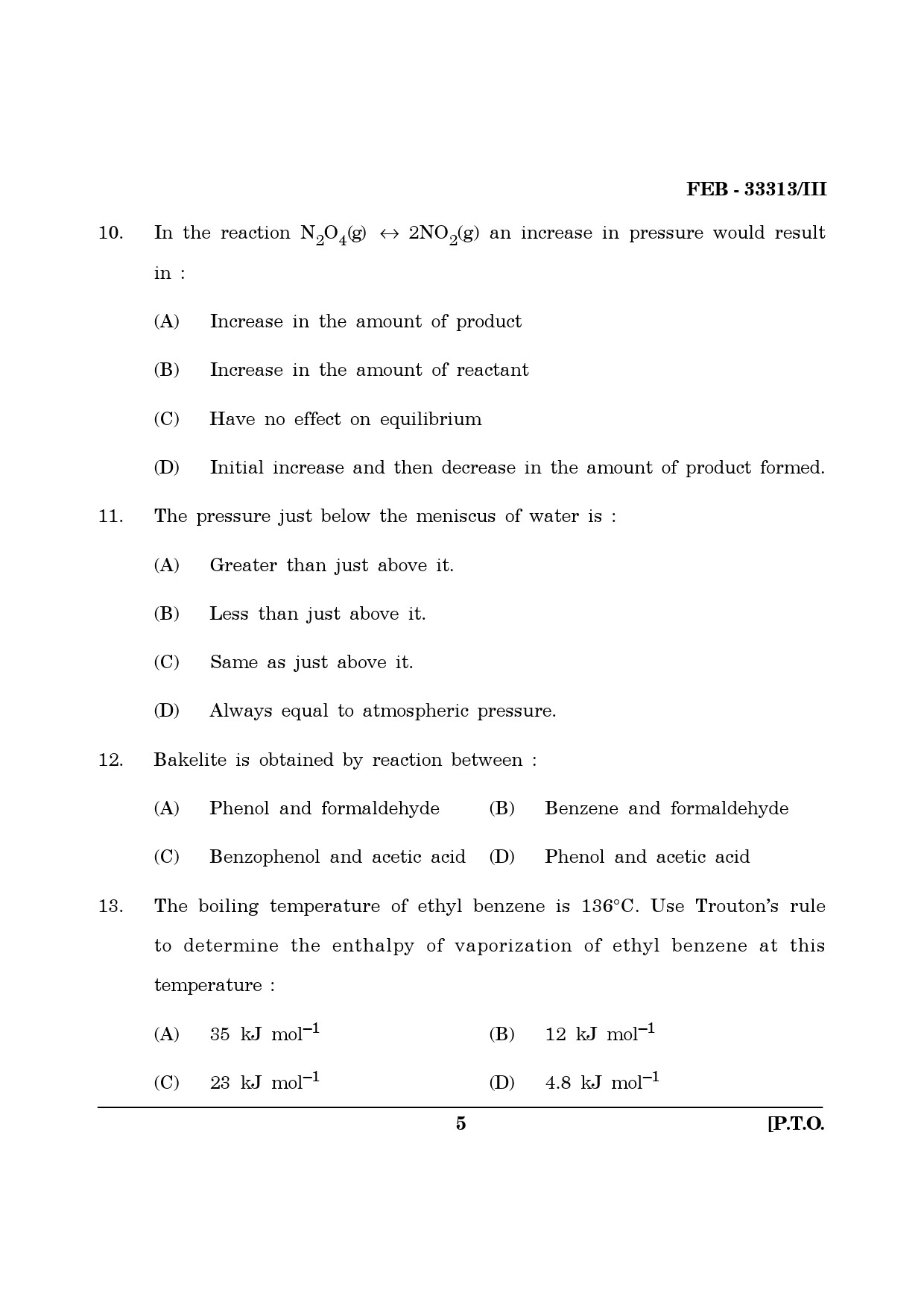 Maharashtra SET Chemical Sciences Question Paper III February 2013 5