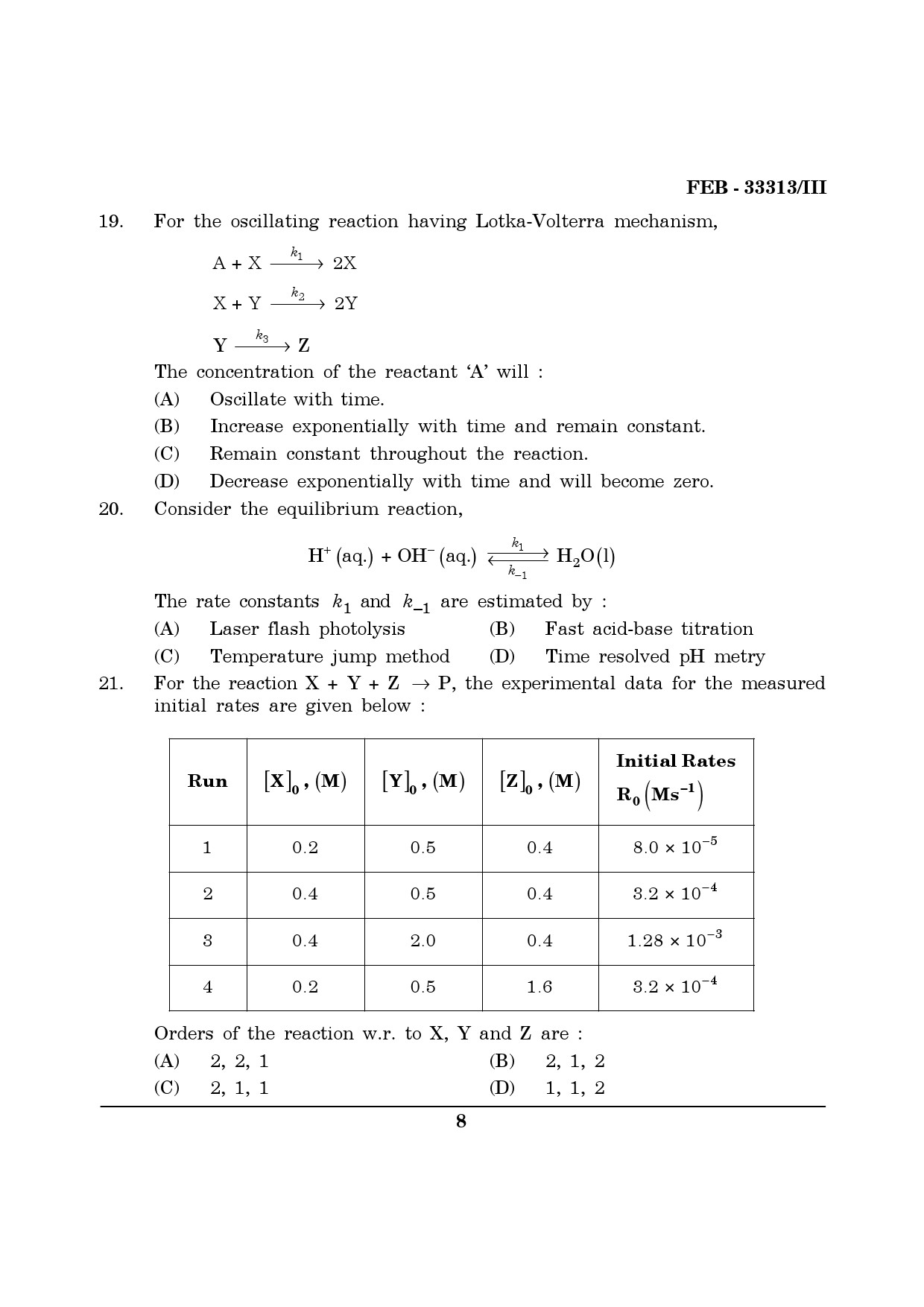 Maharashtra SET Chemical Sciences Question Paper III February 2013 8