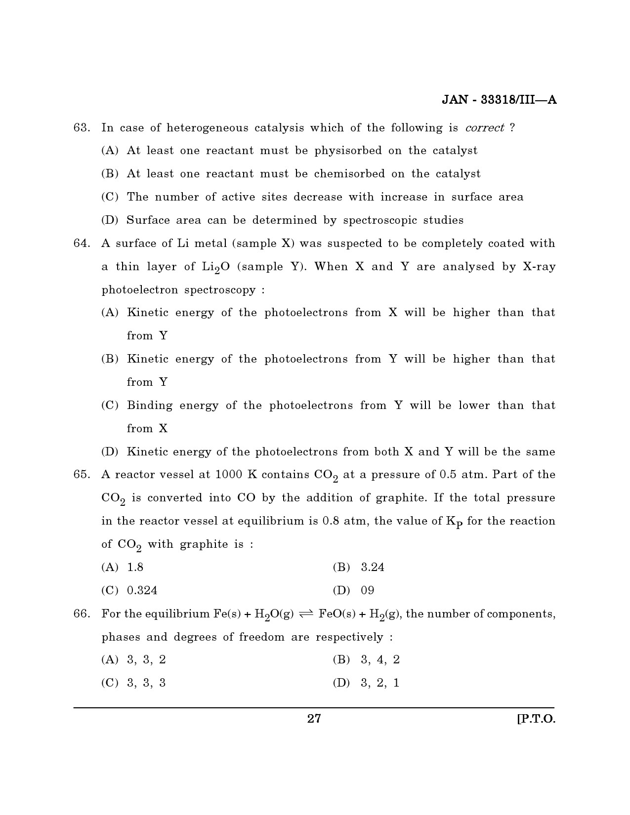 Maharashtra SET Chemical Sciences Question Paper III January 2018 26