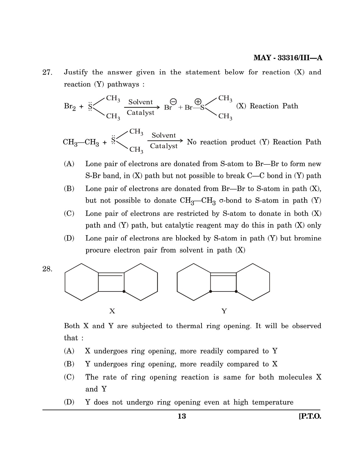 Maharashtra SET Chemical Sciences Question Paper III May 2016 12