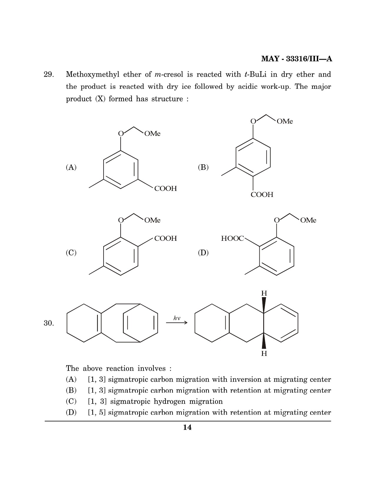 Maharashtra SET Chemical Sciences Question Paper III May 2016 13