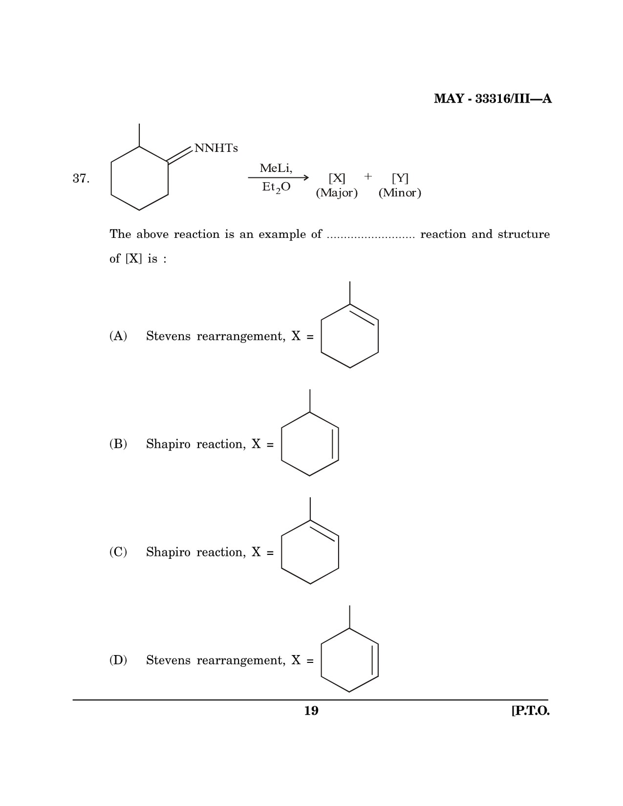 Maharashtra SET Chemical Sciences Question Paper III May 2016 18