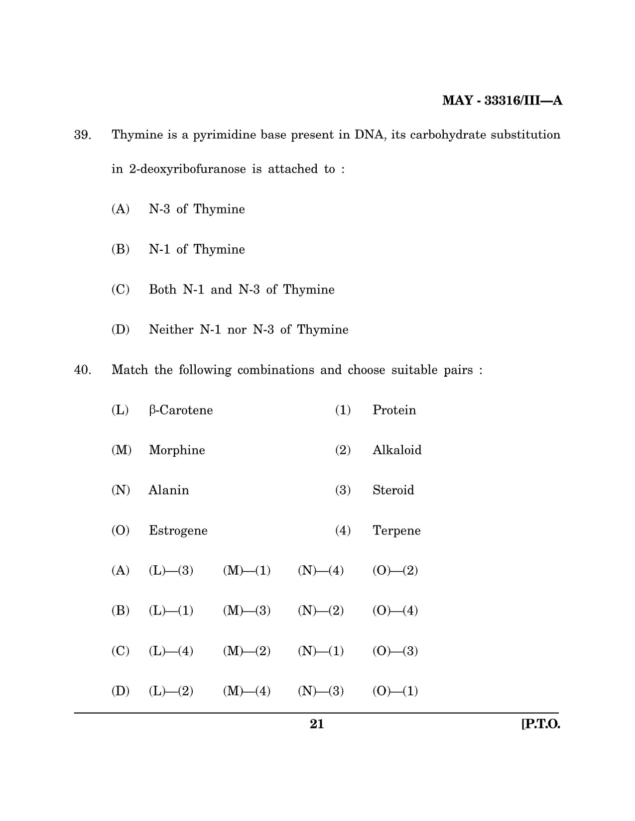 Maharashtra SET Chemical Sciences Question Paper III May 2016 20