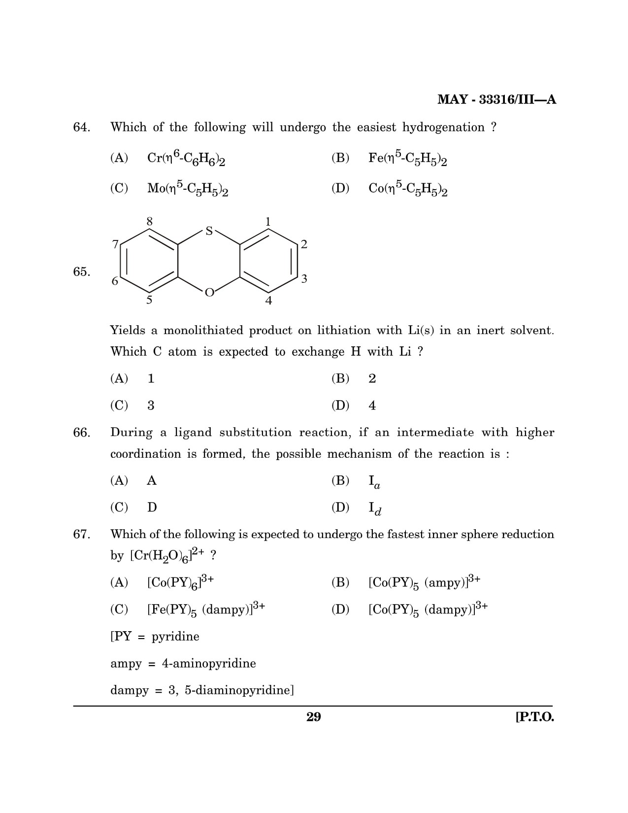 Maharashtra SET Chemical Sciences Question Paper III May 2016 28