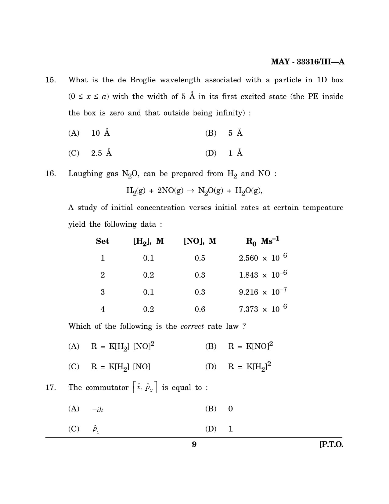 Maharashtra SET Chemical Sciences Question Paper III May 2016 8