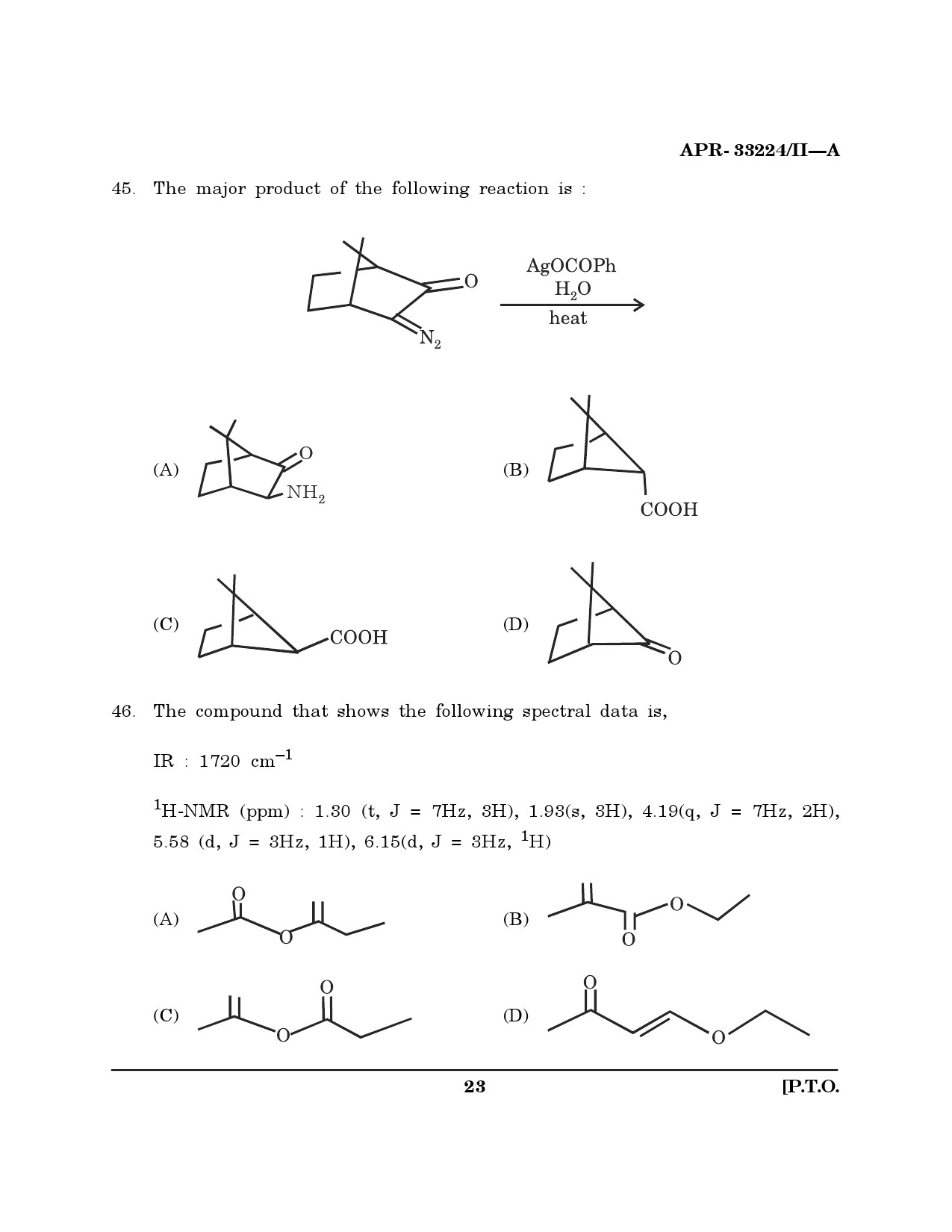 MH SET Chemical Sciences Question Paper II April 2024 22