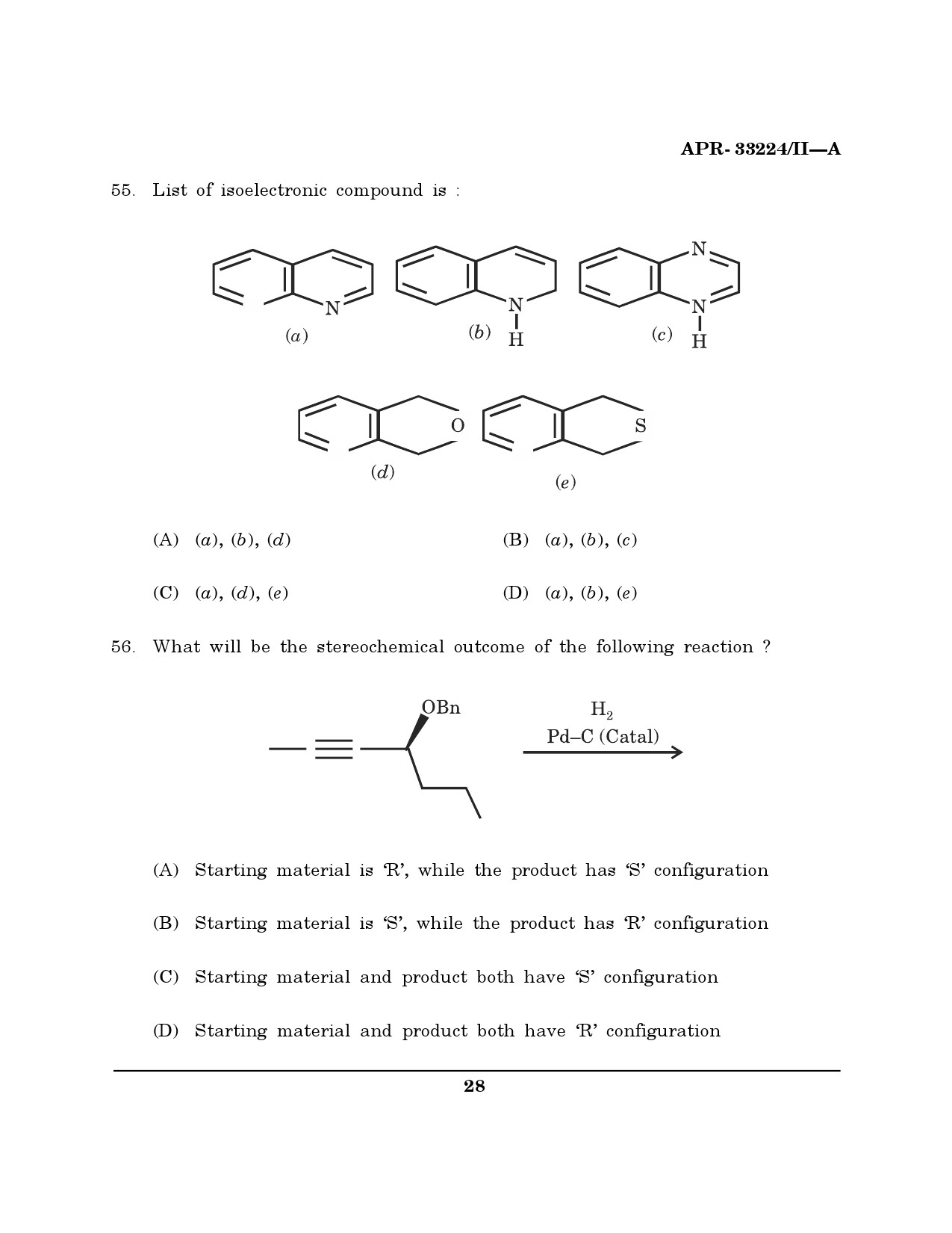 MH SET Chemical Sciences Question Paper II April 2024 27