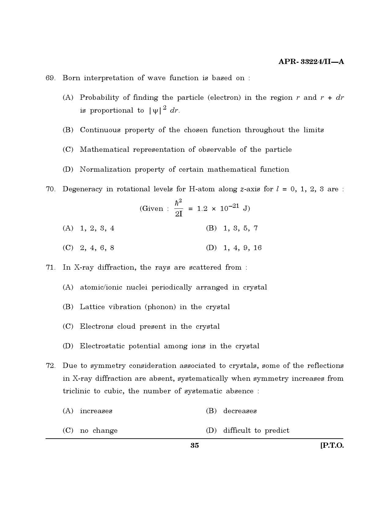 MH SET Chemical Sciences Question Paper II April 2024 34