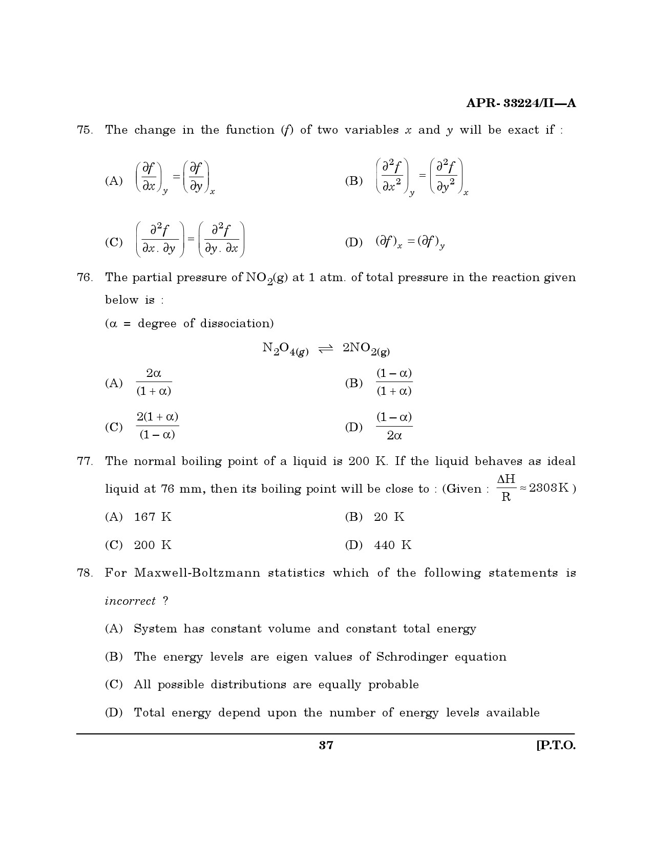 MH SET Chemical Sciences Question Paper II April 2024 36