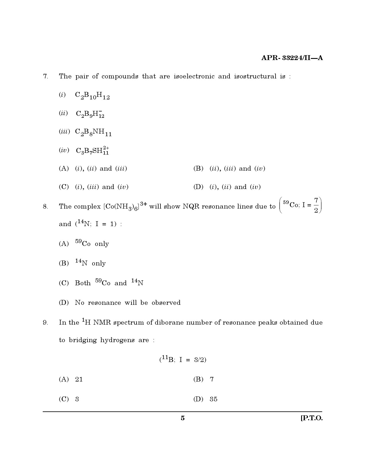 MH SET Chemical Sciences Question Paper II April 2024 4