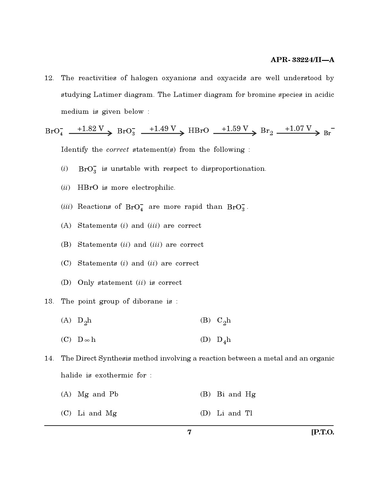 MH SET Chemical Sciences Question Paper II April 2024 6