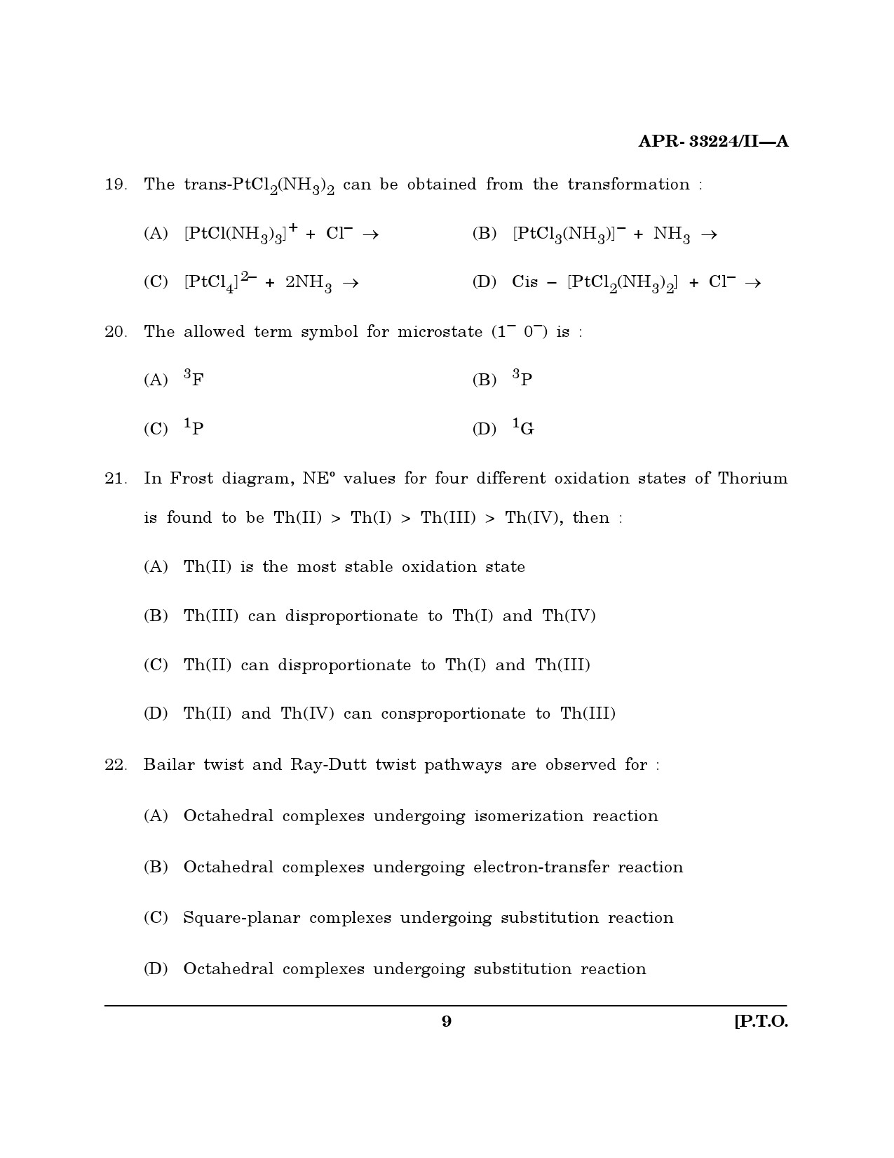 MH SET Chemical Sciences Question Paper II April 2024 8