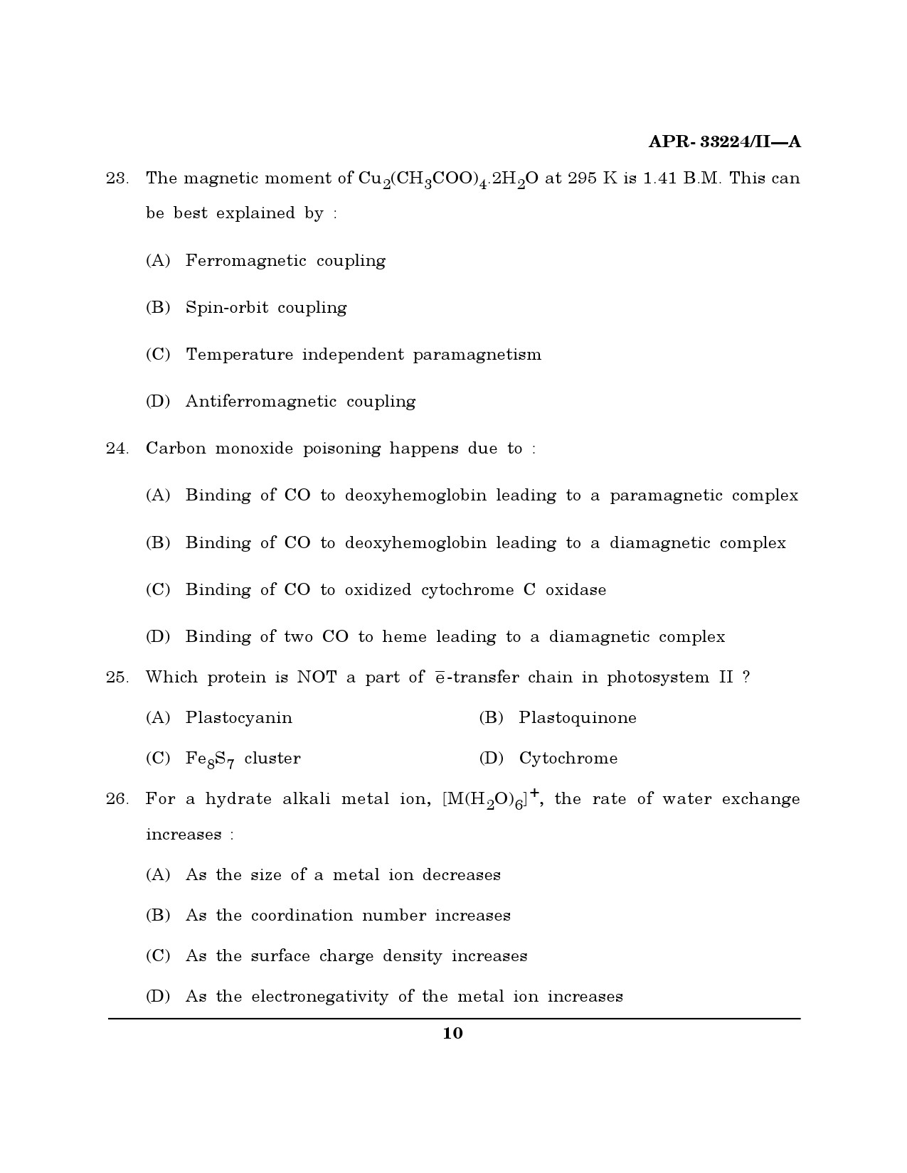 MH SET Chemical Sciences Question Paper II April 2024 9