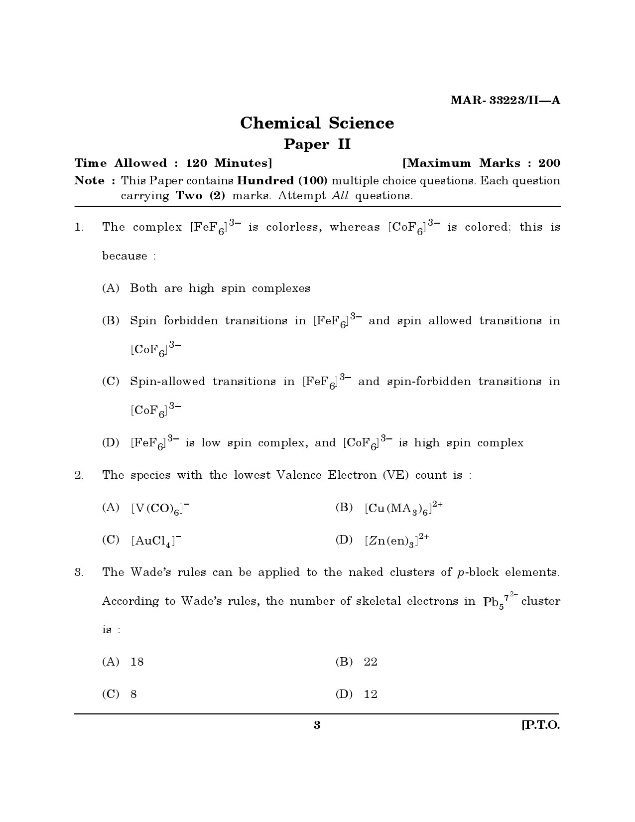 MH SET Chemical Sciences Question Paper II March 2023 2