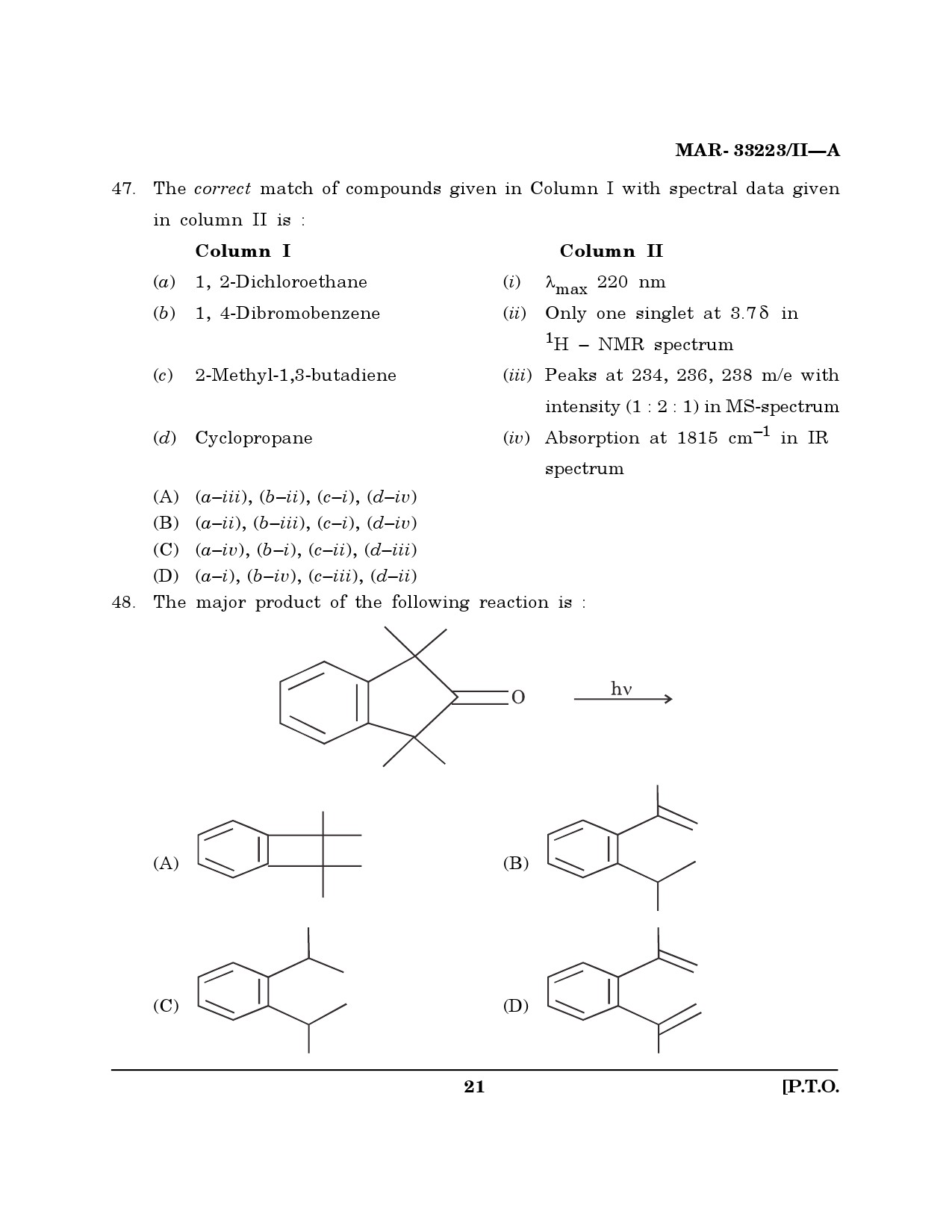 MH SET Chemical Sciences Question Paper II March 2023 20