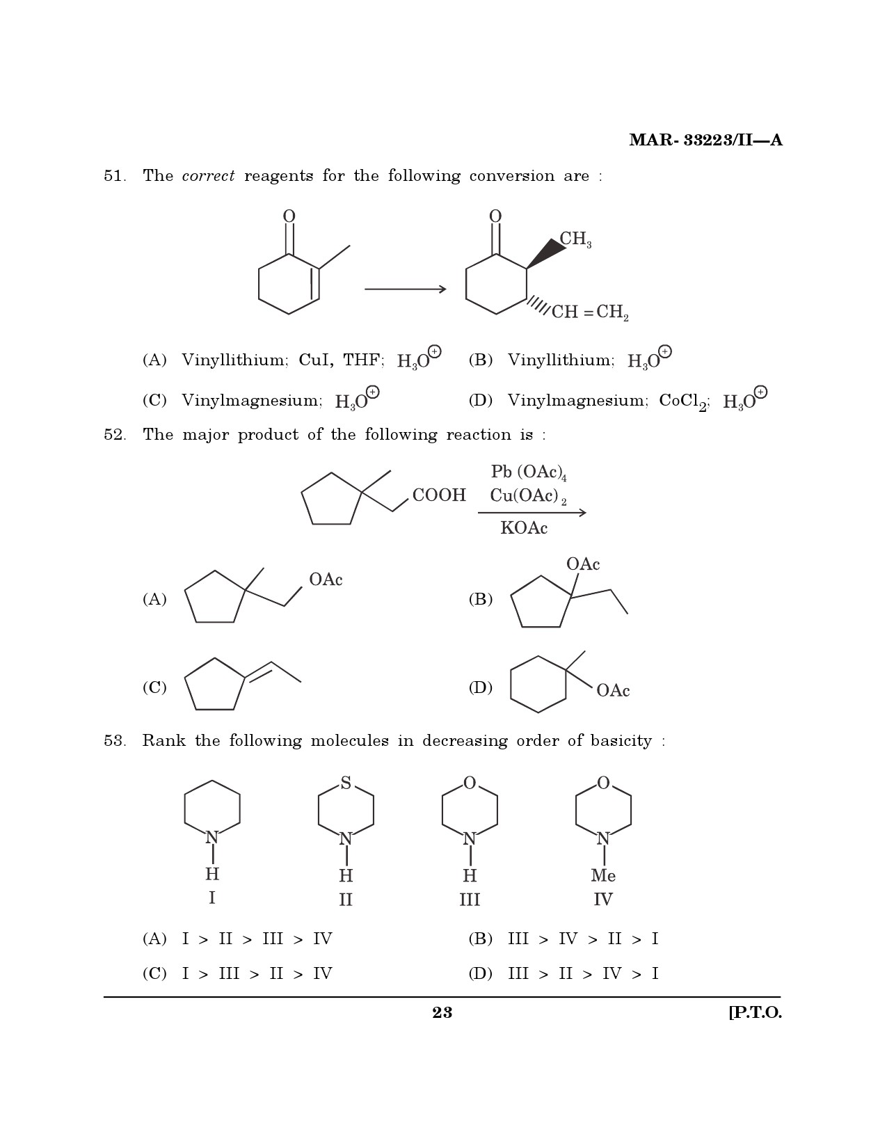 MH SET Chemical Sciences Question Paper II March 2023 22