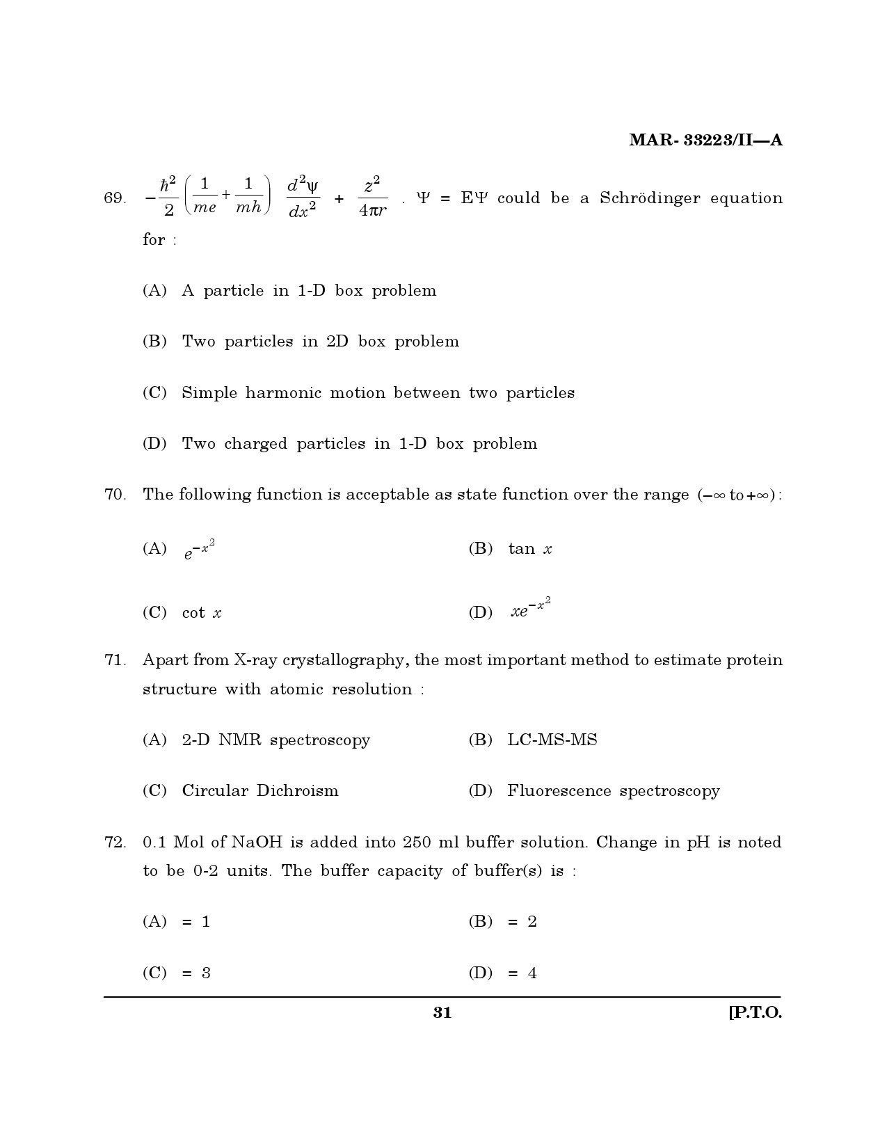 MH SET Chemical Sciences Question Paper II March 2023 30