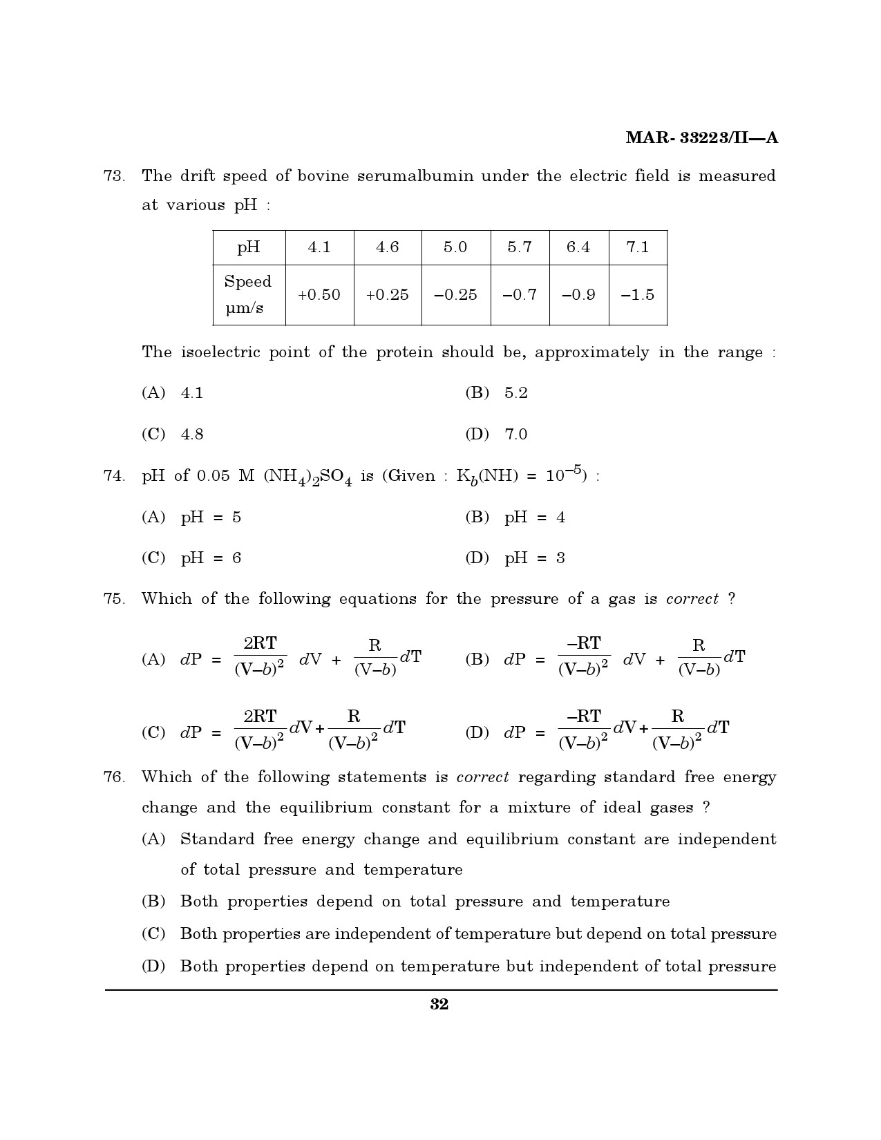 MH SET Chemical Sciences Question Paper II March 2023 31