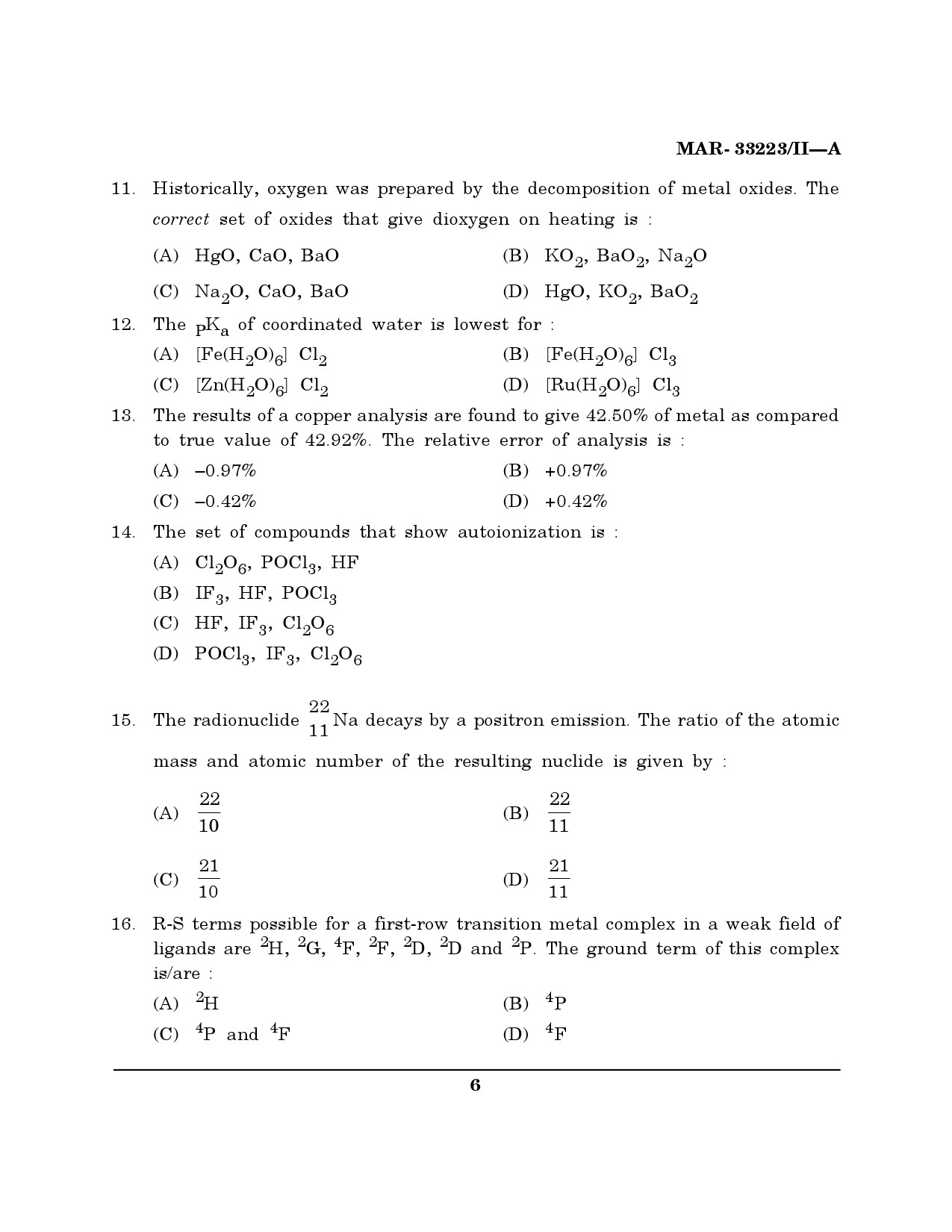 MH SET Chemical Sciences Question Paper II March 2023 5