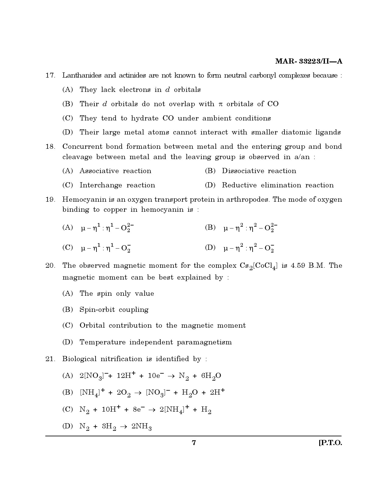 MH SET Chemical Sciences Question Paper II March 2023 6