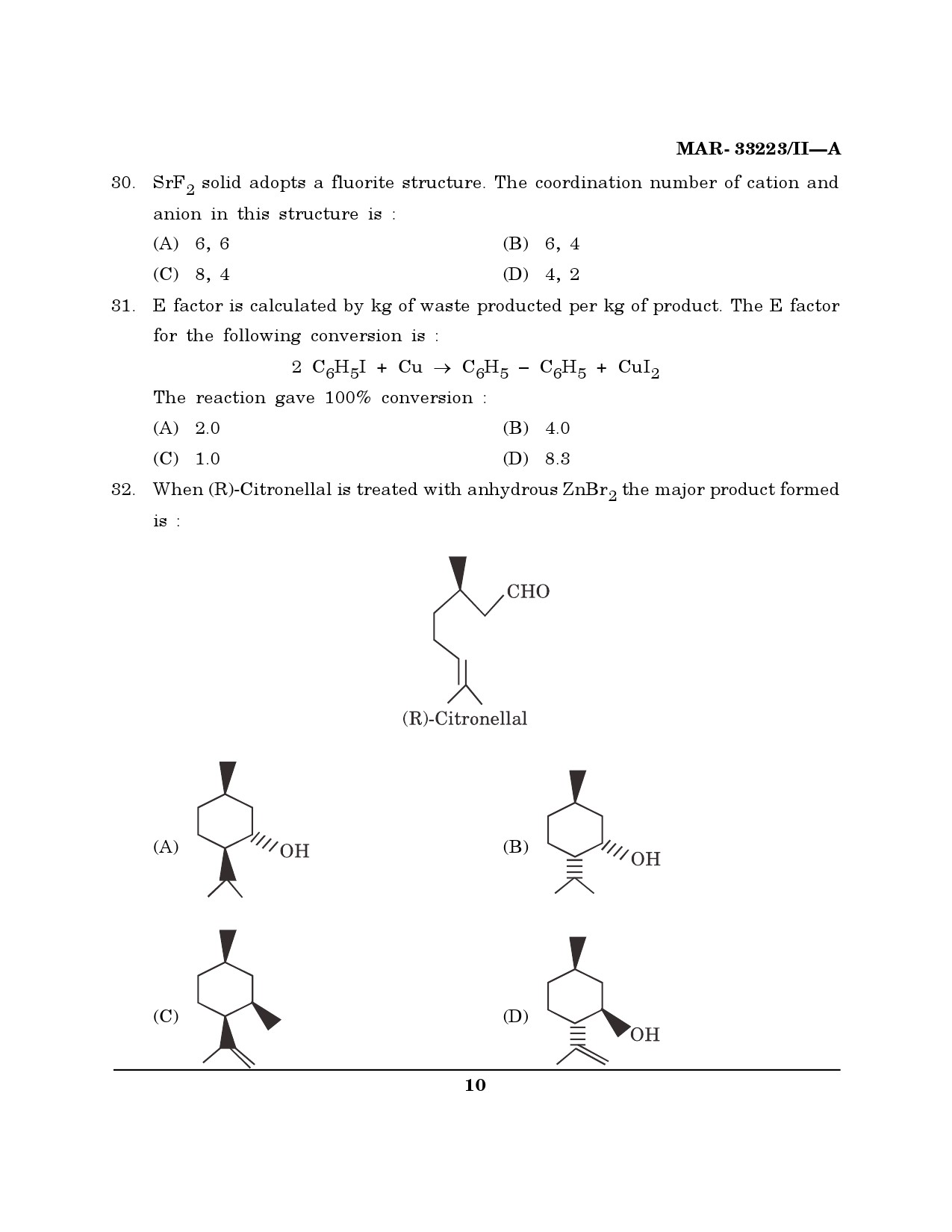 MH SET Chemical Sciences Question Paper II March 2023 9