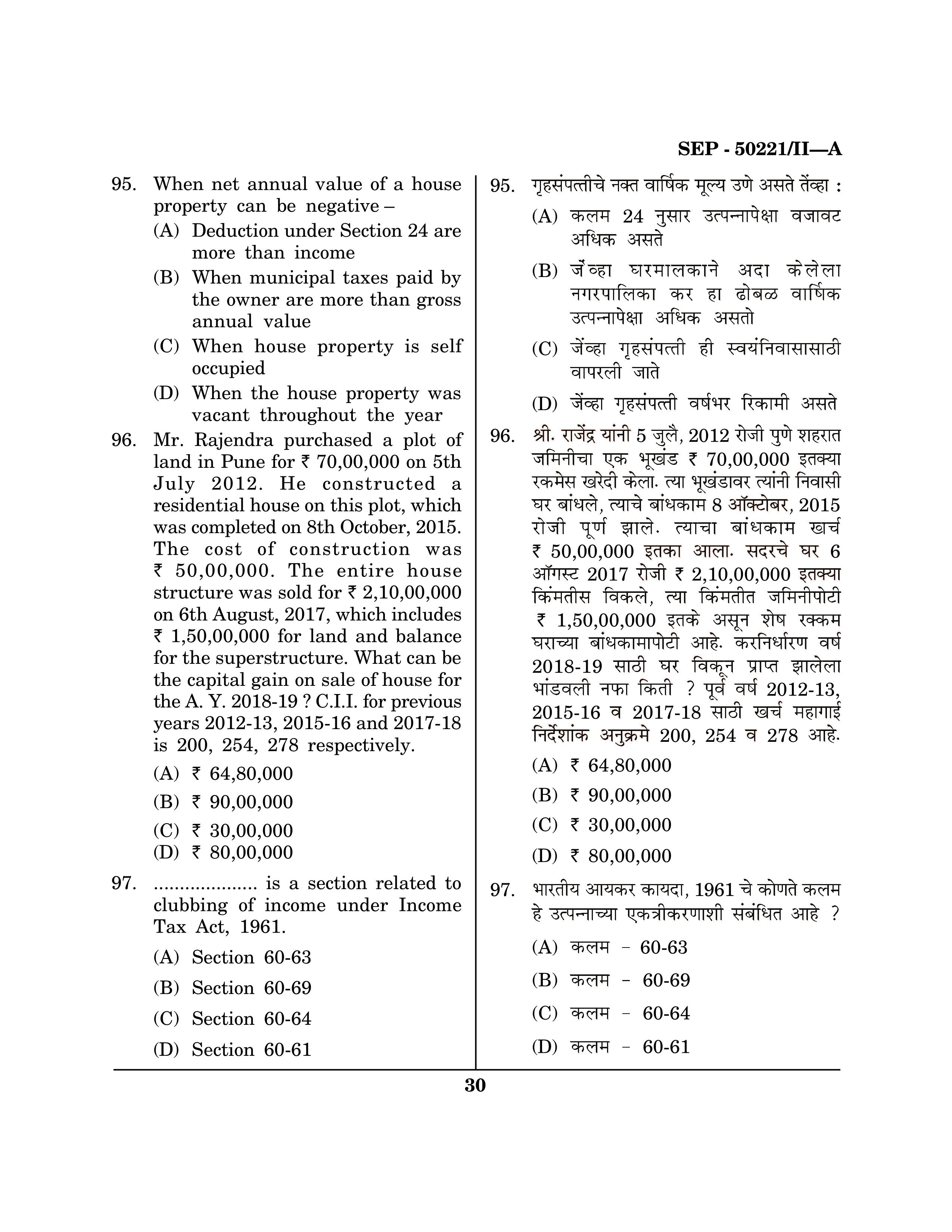 Maharashtra SET Commerce Exam Question Paper September 2021 29
