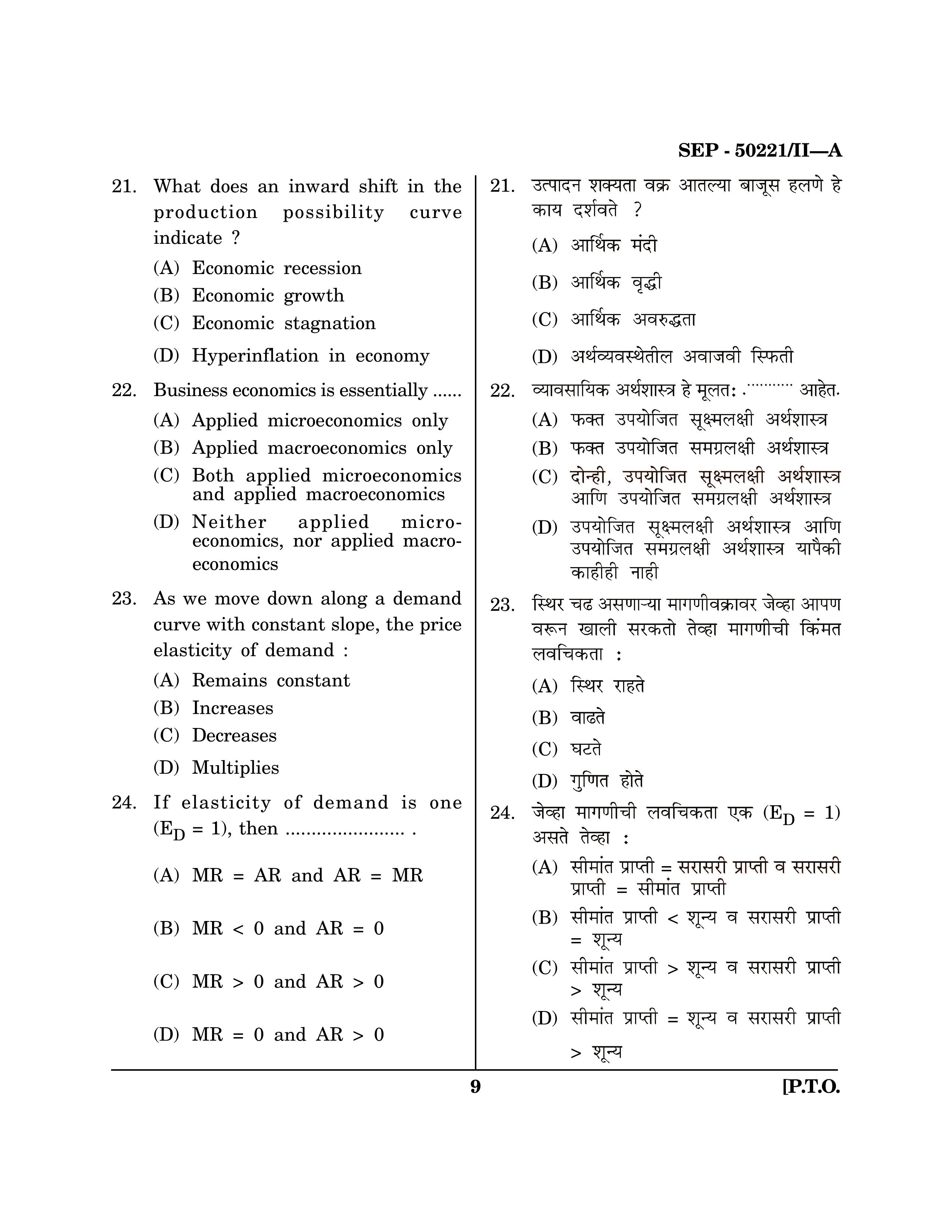 Maharashtra SET Commerce Exam Question Paper September 2021 8