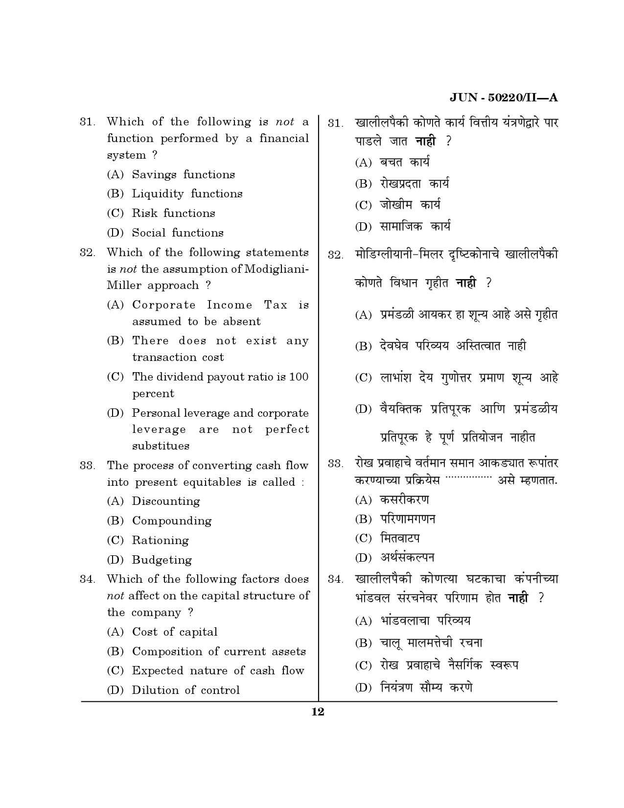 Maharashtra SET Commerce Question Paper II June 2020 11